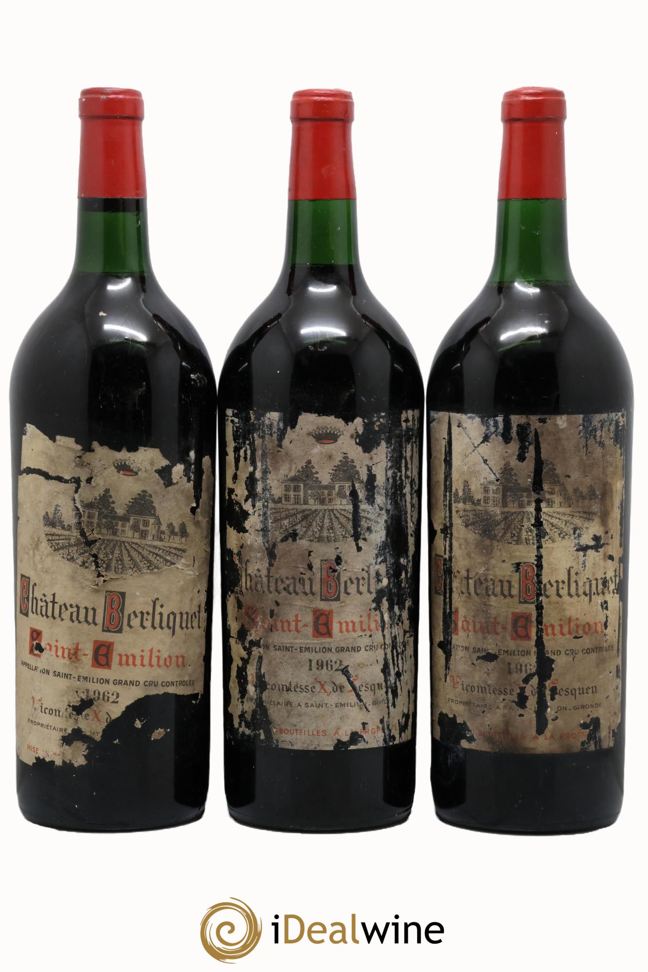 Château Berliquet Grand Cru Classé 1962 - Lotto di 3 magnum - 0