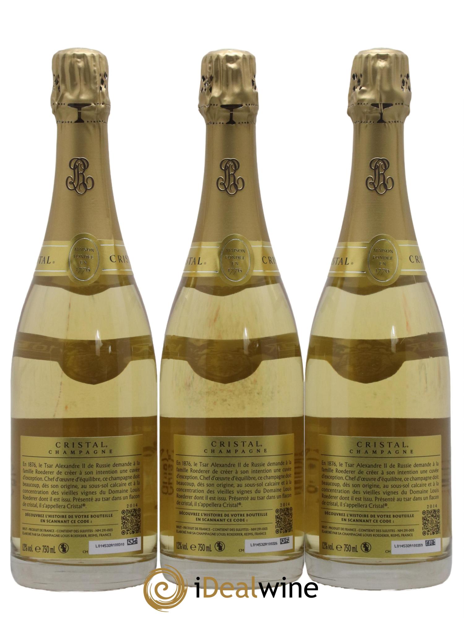 Cristal Louis Roederer 2014 - Lot de 3 bouteilles - 1