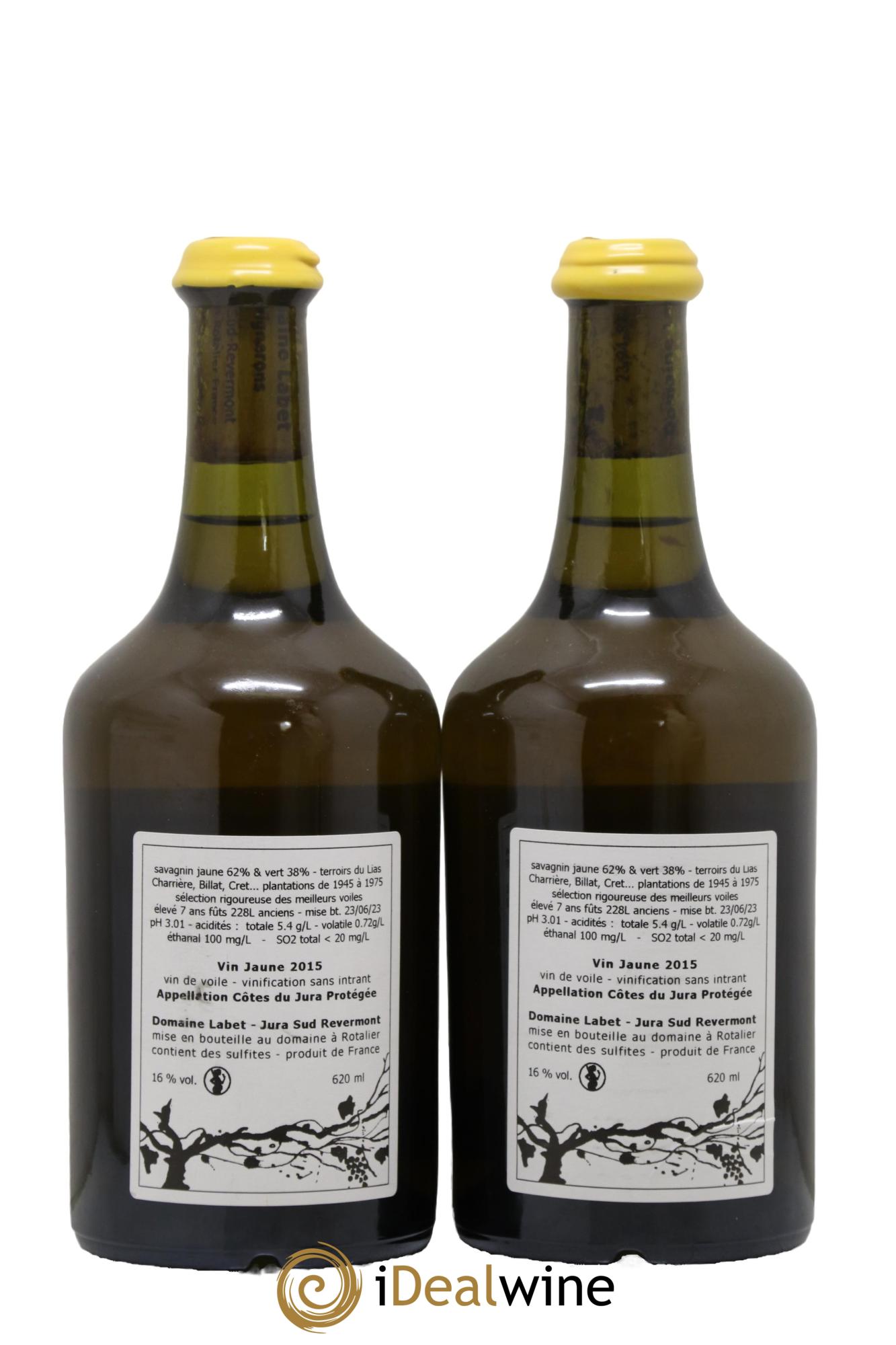 Côtes du Jura Vin Jaune Romain - Julien  - Charline Labet 2015 - Lotto di 2 clavelin - 1