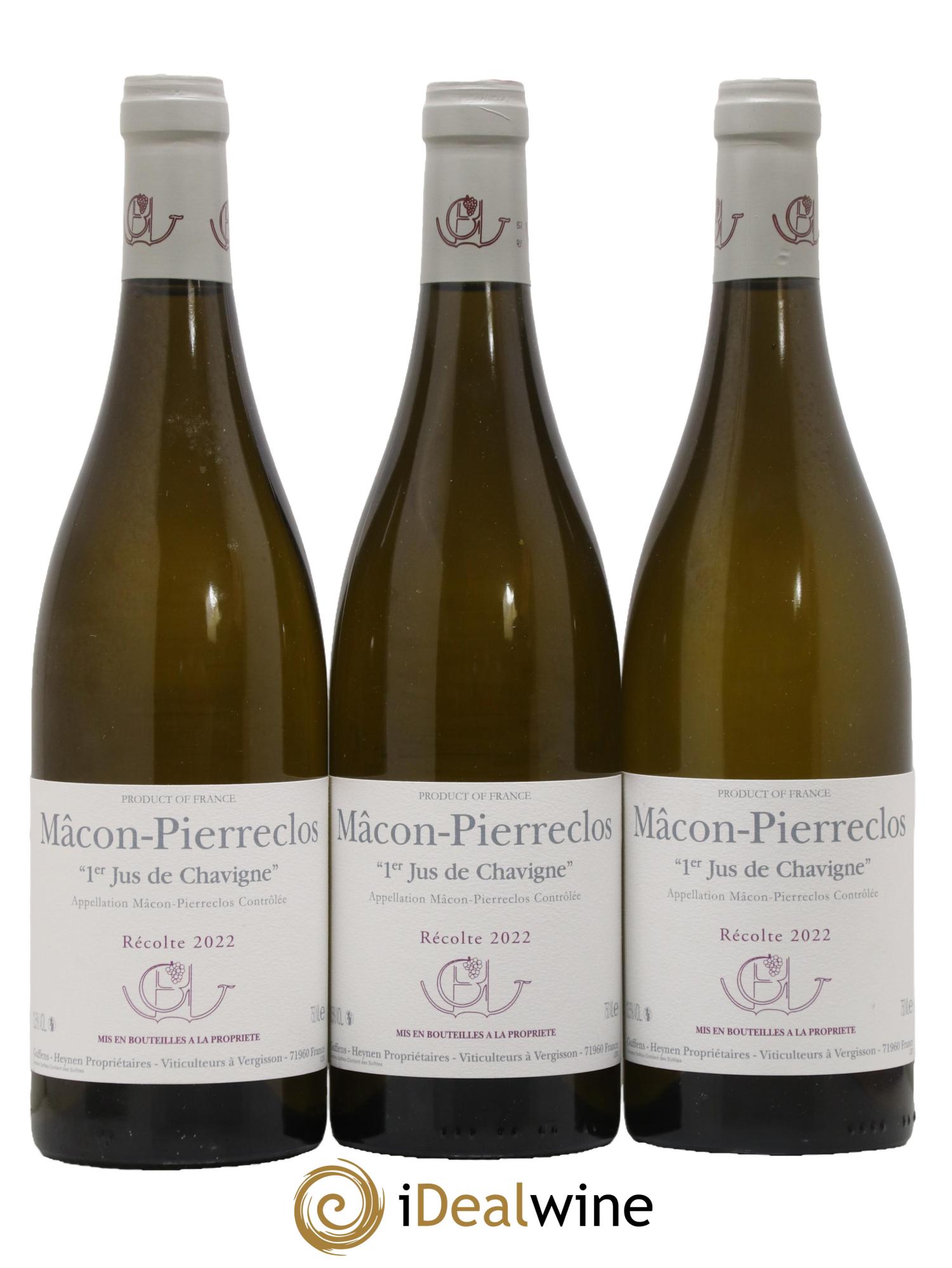 Mâcon Pierreclos 1er Jus de Chavigne Guffens-Heynen 2022 - Lot de 3 bouteilles - 0