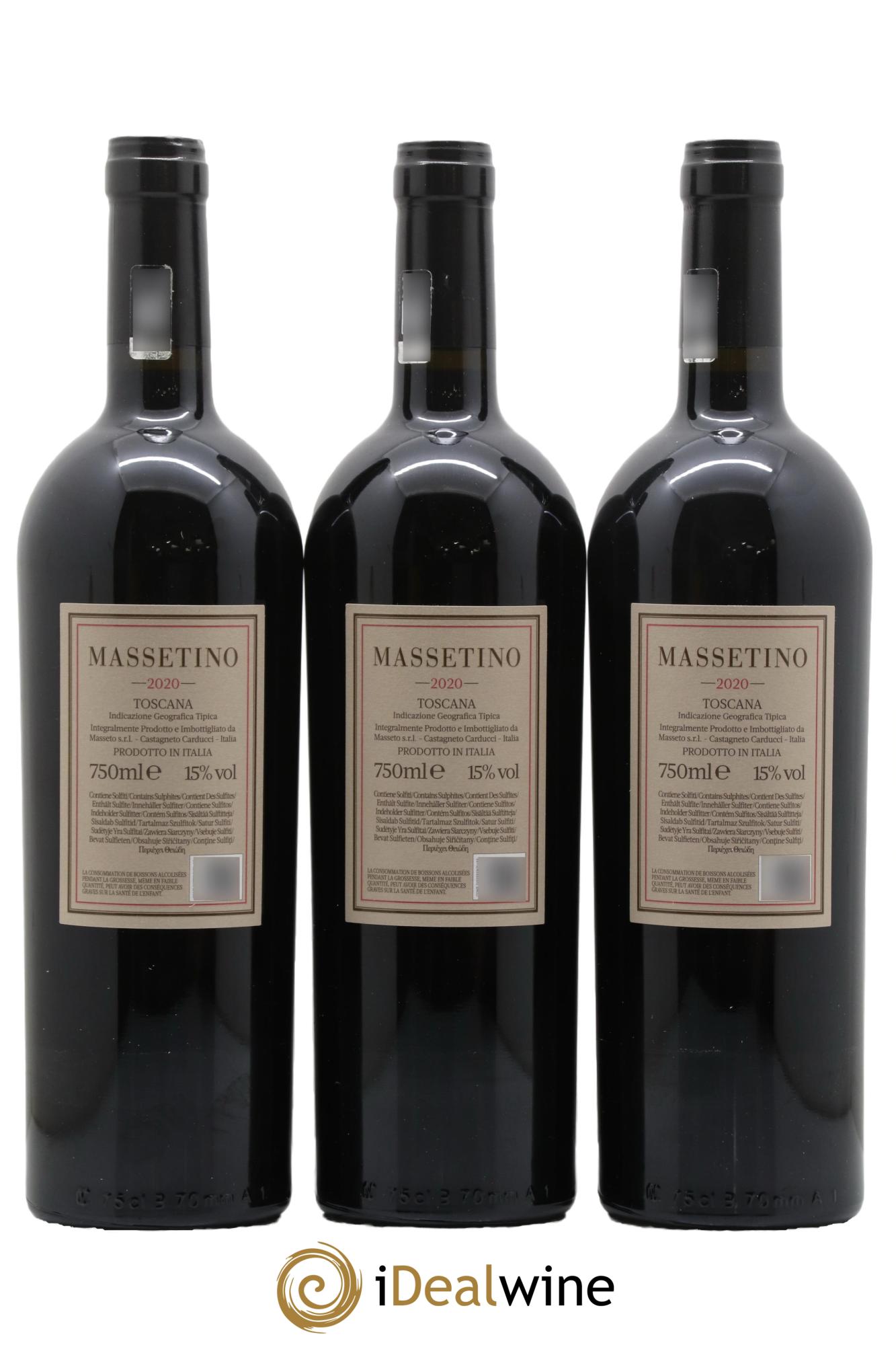 Toscana IGT Tenuta Dell'Ornellaia Massetino Frescobaldi 2020 - Lotto di 3 bottiglie - 1