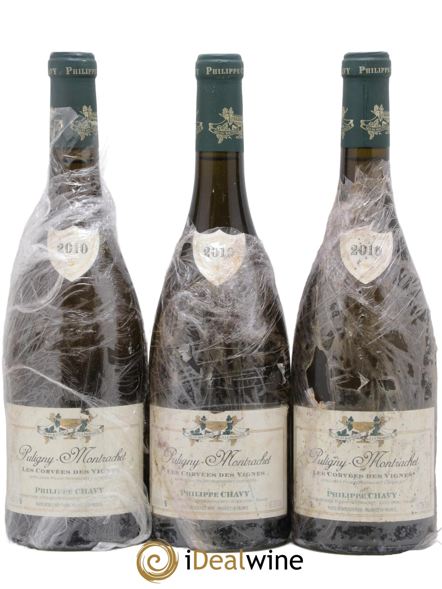 Puligny-Montrachet Les Corvées Des Vignes Philippe Chavy 2010 - Posten von 3 Flaschen - 0
