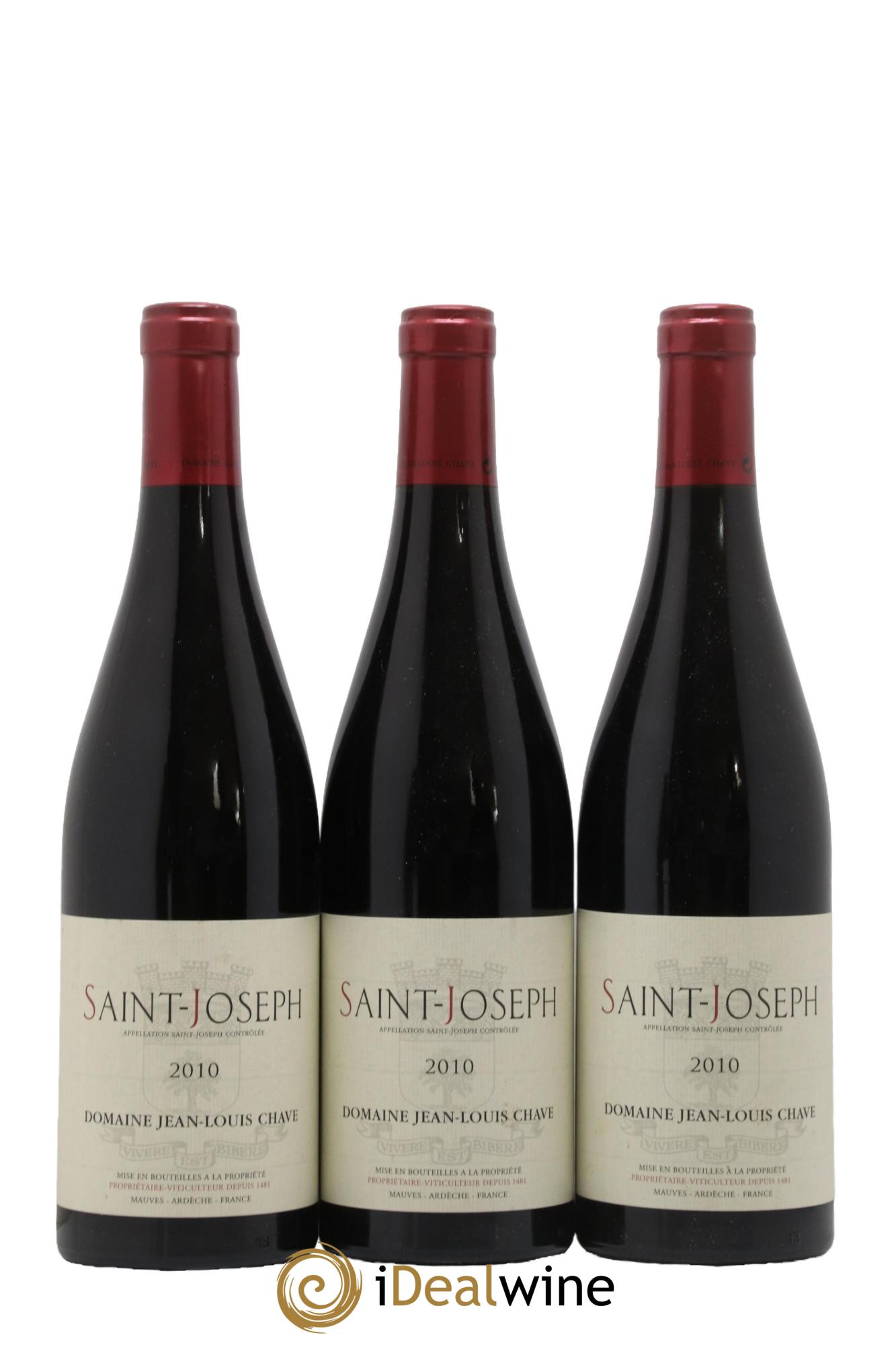 Saint-Joseph Jean-Louis Chave 2010 - Lot of 3 bottles - 0