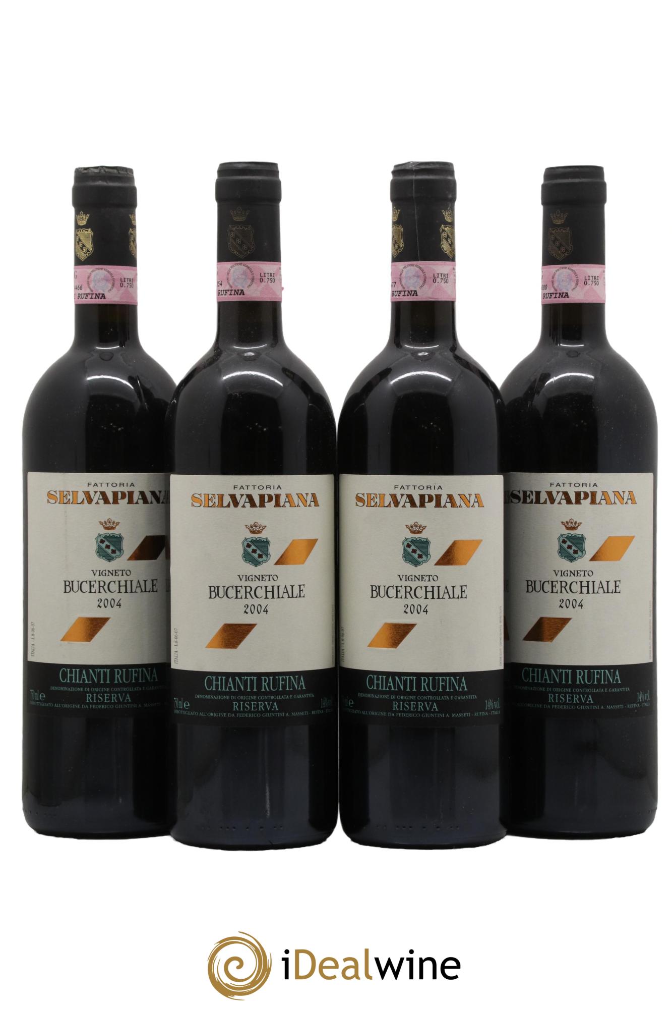 Chianti DOCG Ruffina Riserva Vigneto Bucerchiale Fattoria Selvapiana 2004 - Lot de 4 bouteilles - 0