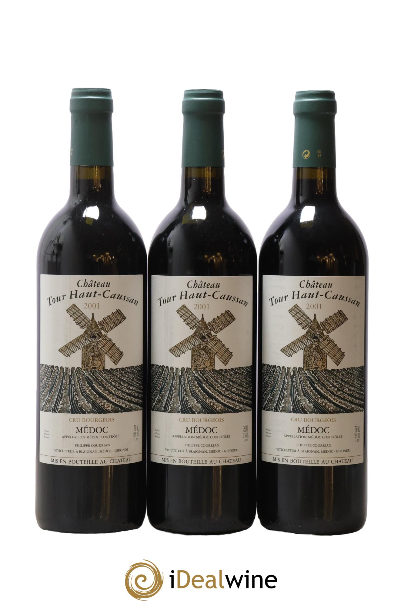 Château Tour Haut-Caussan Cru Bourgeois 2001 - Posten von 3 Flaschen - 0