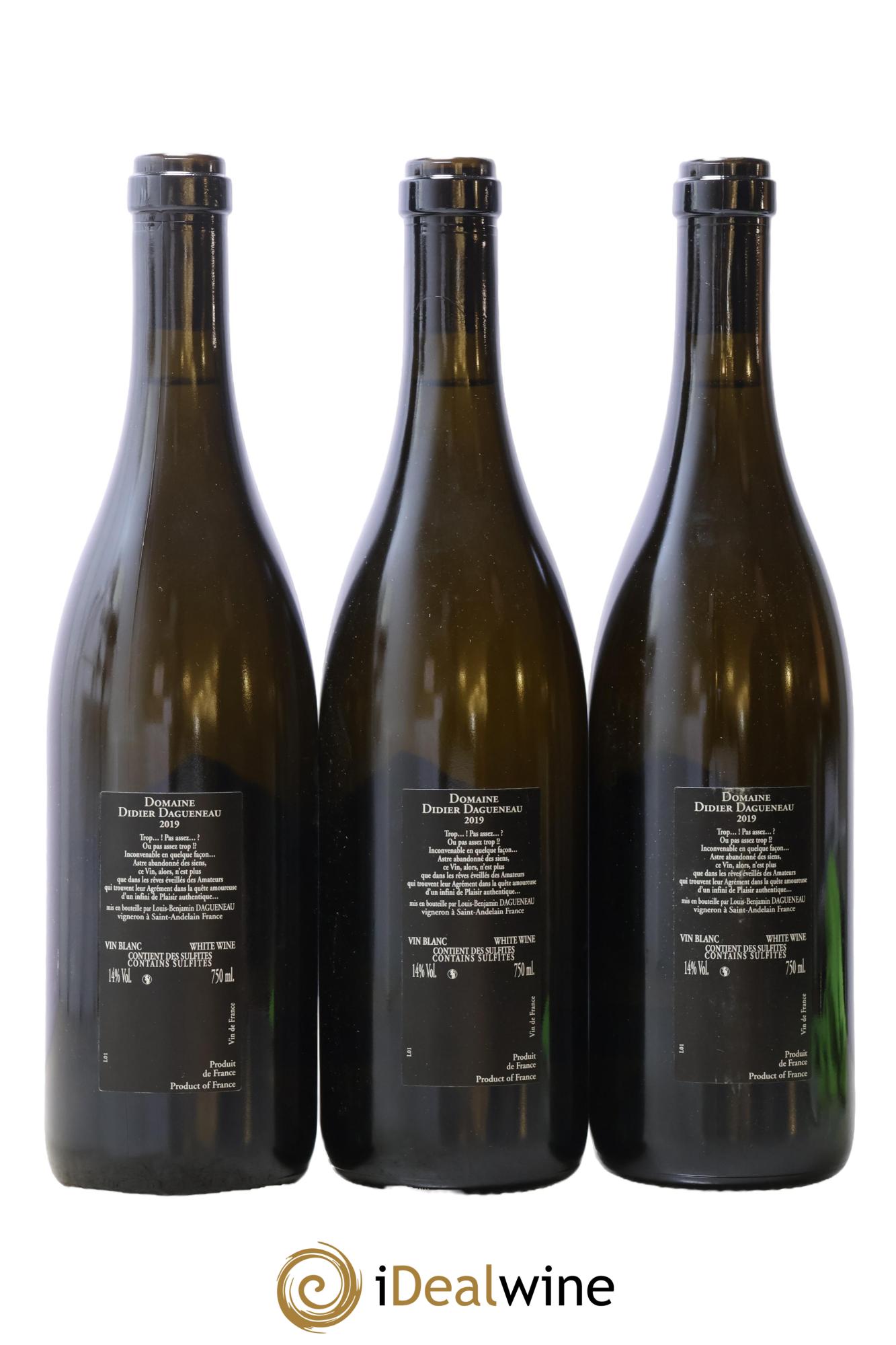 Vin de France (anciennement Pouilly-Fumé) Silex Dagueneau (Domaine Didier - Louis-Benjamin) 2019 - Lot of 3 bottles - 1