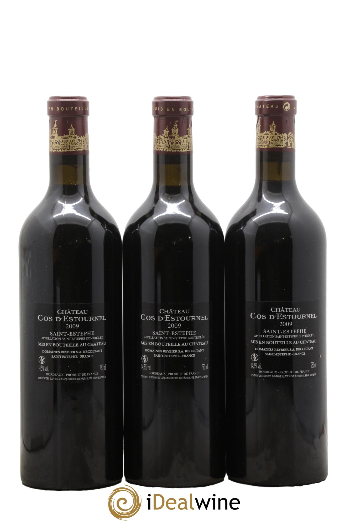 Cos d'Estournel 2ème Grand Cru Classé 2009 - Posten von 3 Flaschen - 1