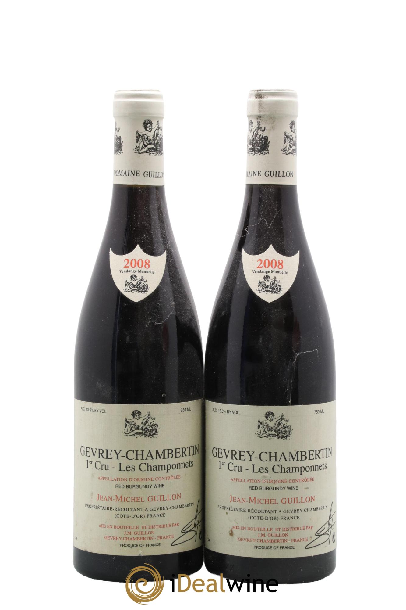 Gevrey-Chambertin Vieilles Vignes Les Champonnets Jean-Michel Guillon 2008 - Lot de 2 bouteilles - 0
