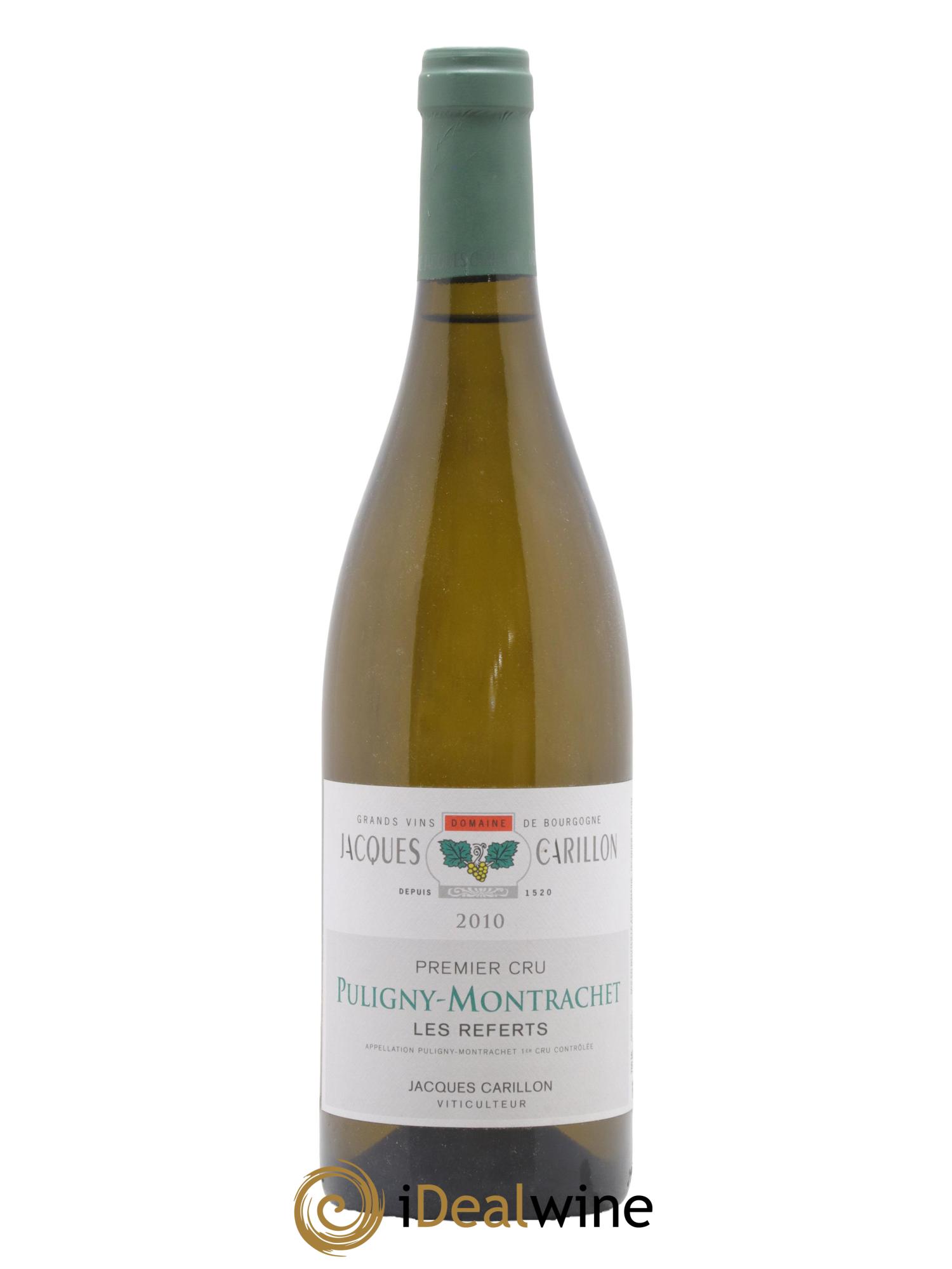 Puligny-Montrachet 1er Cru Les Referts Jacques Carillon (Domaine) Les Referts Carillon 2010 - Lot de 1 bouteille - 0