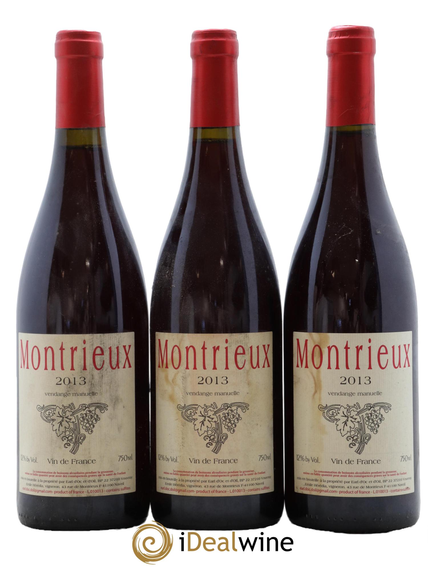 Vin de France Montrieux Emile Heredia 2013 - Lot de 3 bouteilles - 0