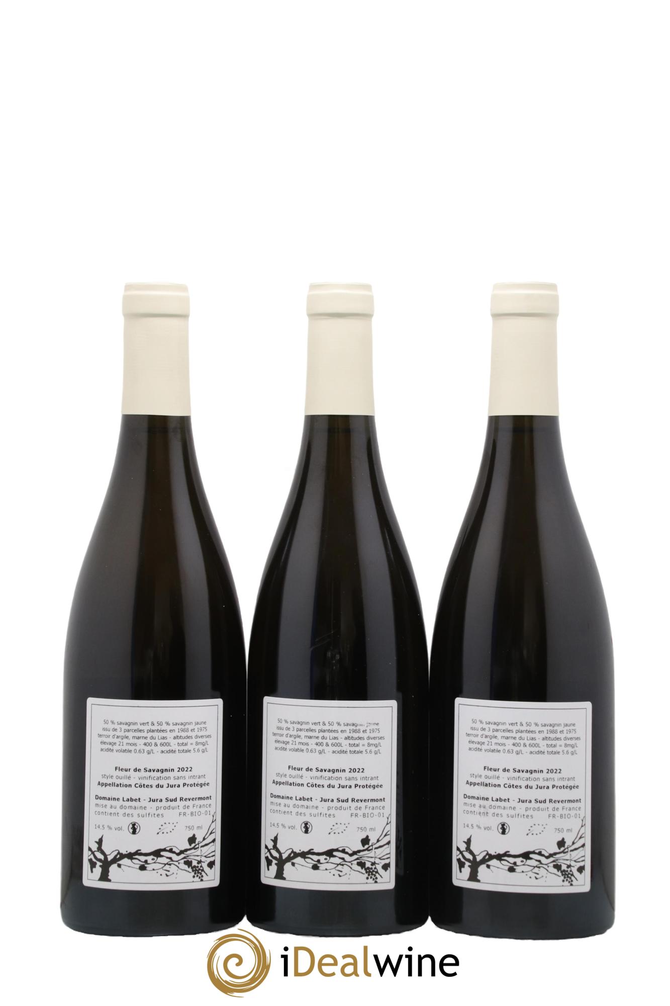 Côtes du Jura Fleur de Savagnin Romain - Julien  - Charline Labet 2022 - Lot de 3 bouteilles - 1