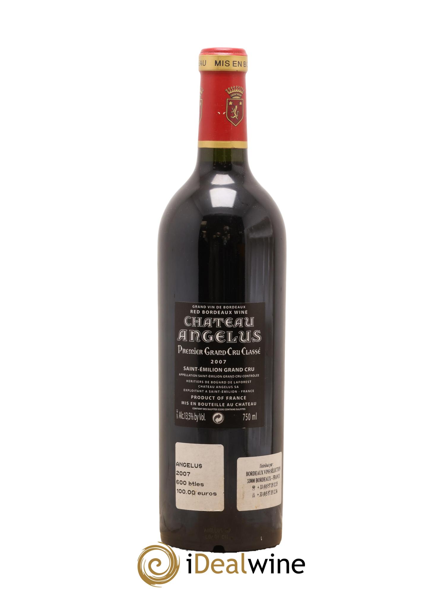 Château Angélus 1er Grand Cru Classé A 2007 - Lot de 1 bouteille - 1
