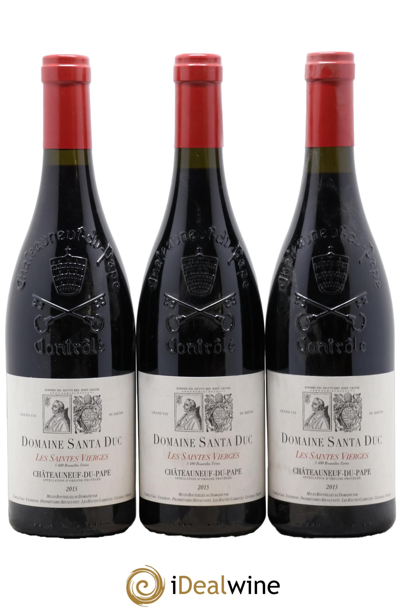 Châteauneuf-du-Pape Santa Duc (Domaine) Les Saintes Vierges Famille Gras 2015 - Lot de 3 bouteilles - 0