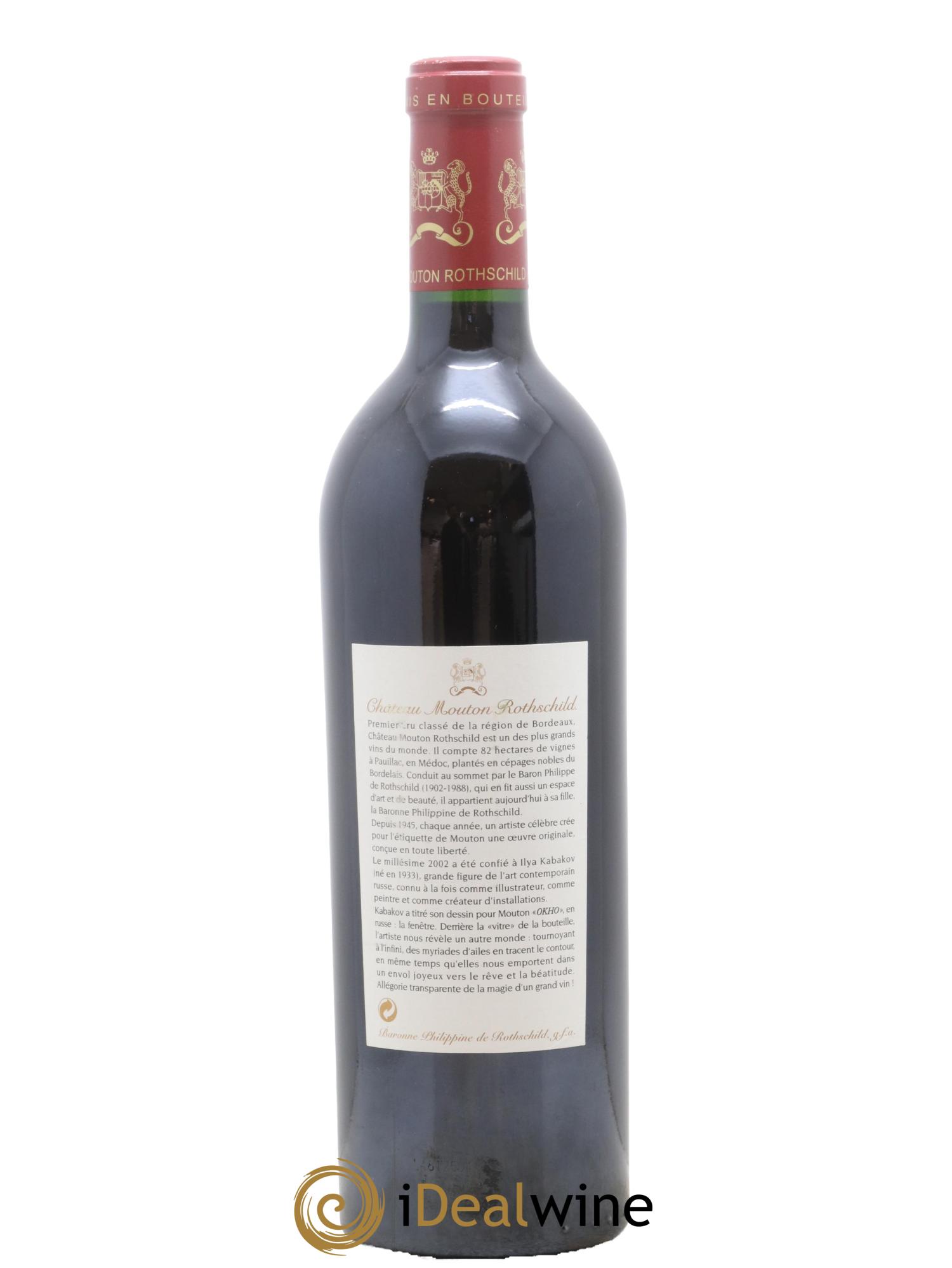 Château Mouton Rothschild 1er Grand Cru Classé 2002 - Lot de 1 bouteille - 1