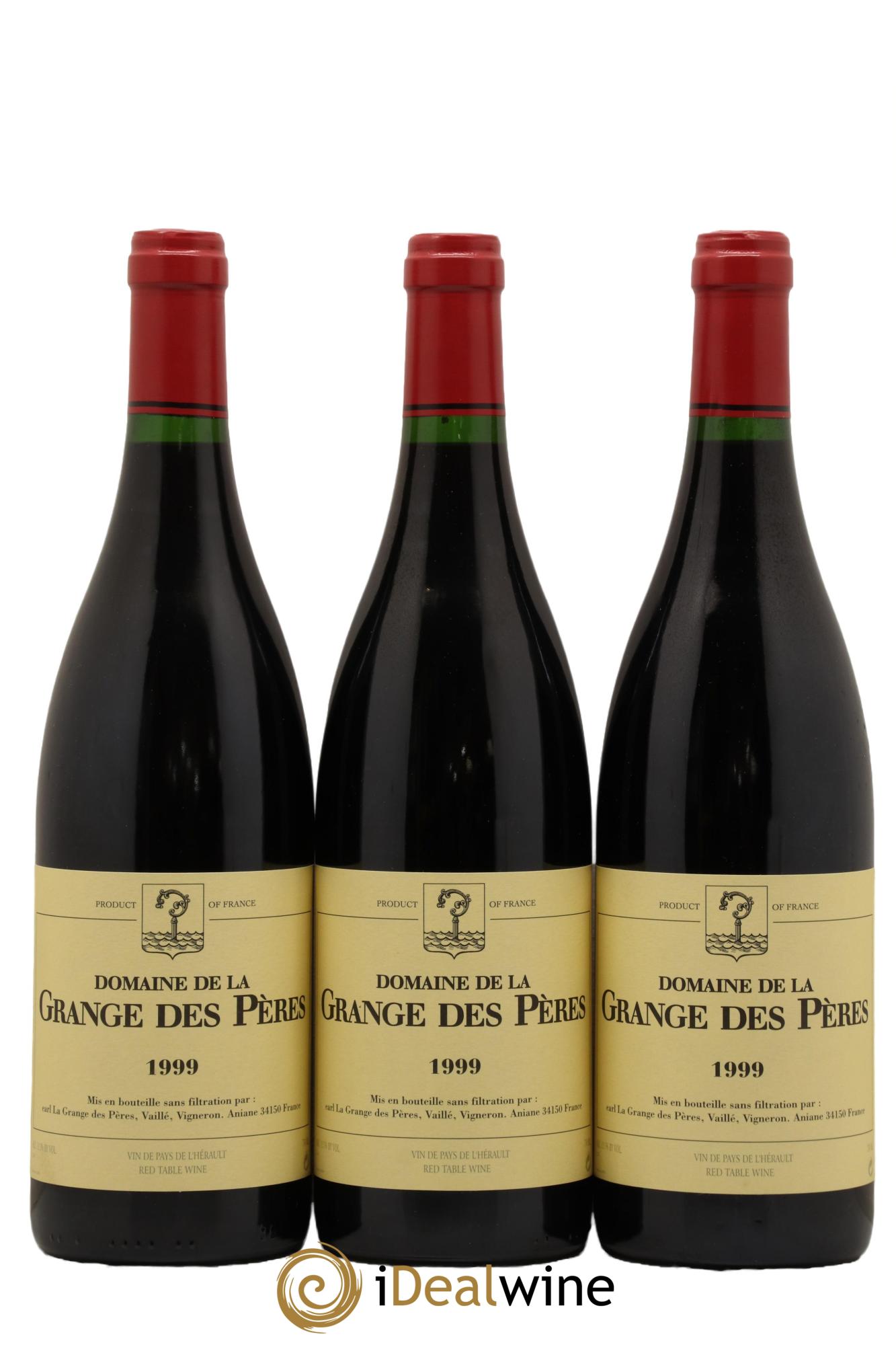 Pays d'Hérault Grange des Pères Laurent Vaillé 1999 - Lot de 3 bouteilles - 0