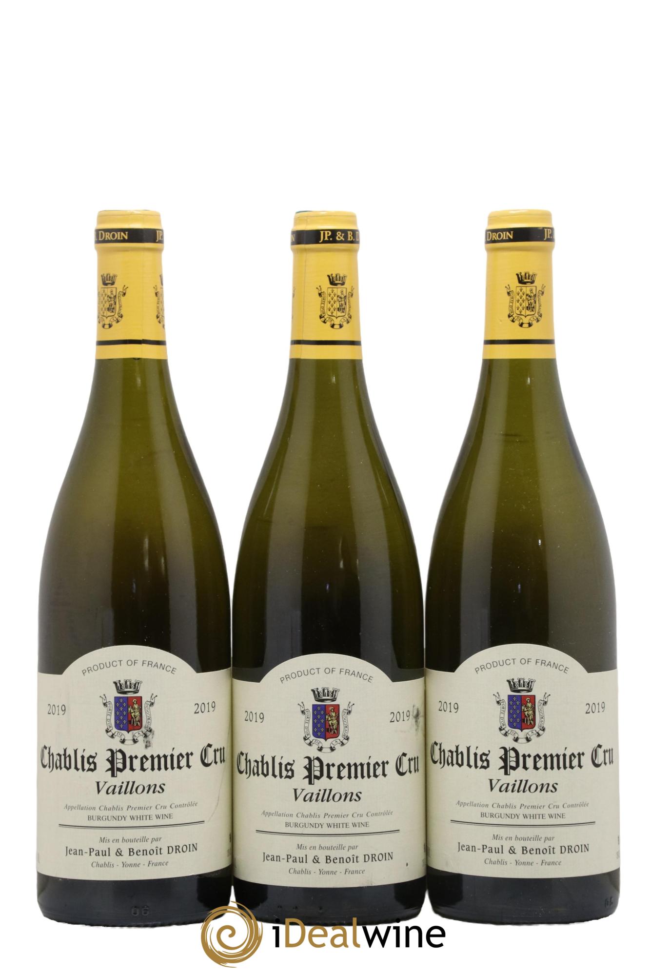 Chablis 1er Cru Vaillons Jean-Paul & Benoît Droin (Domaine) 2019 - Lot de 3 bouteilles - 0