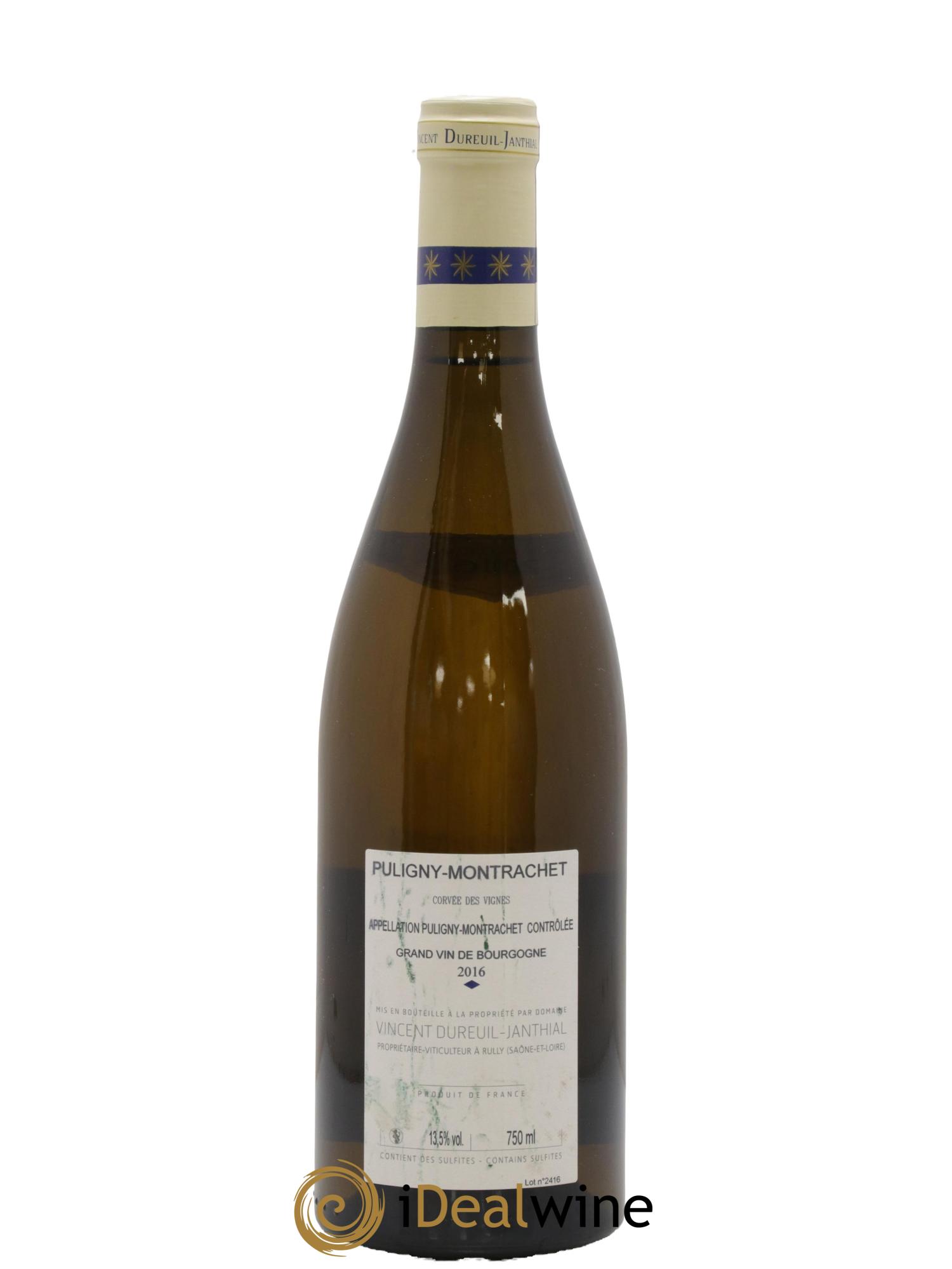 Puligny-Montrachet Corvées des Vignes Vincent Dureuil-Janthial 2016 - Lot de 1 bouteille - 1