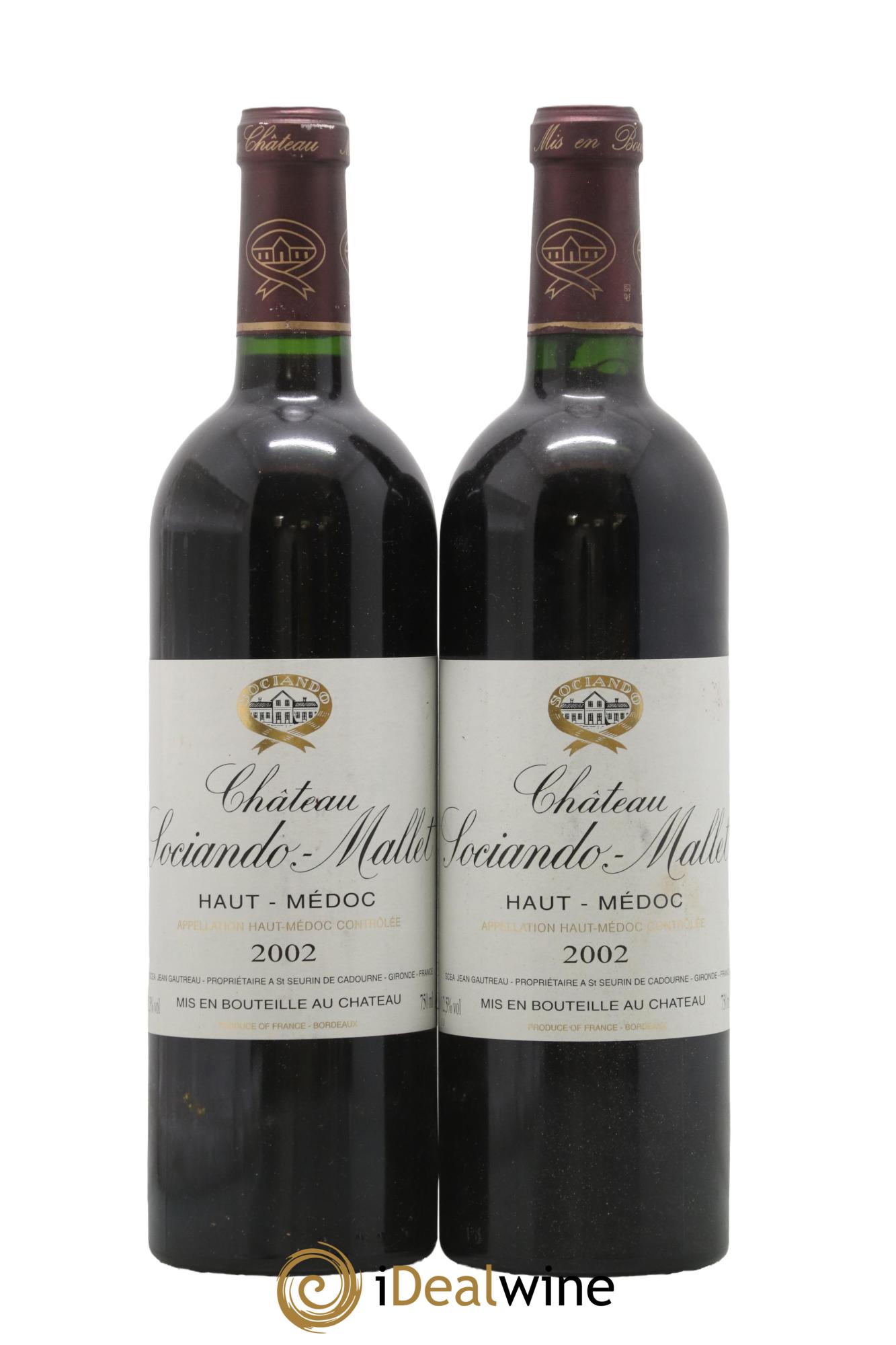 Château Sociando Mallet 2002 - Posten von 2 Flaschen - 0