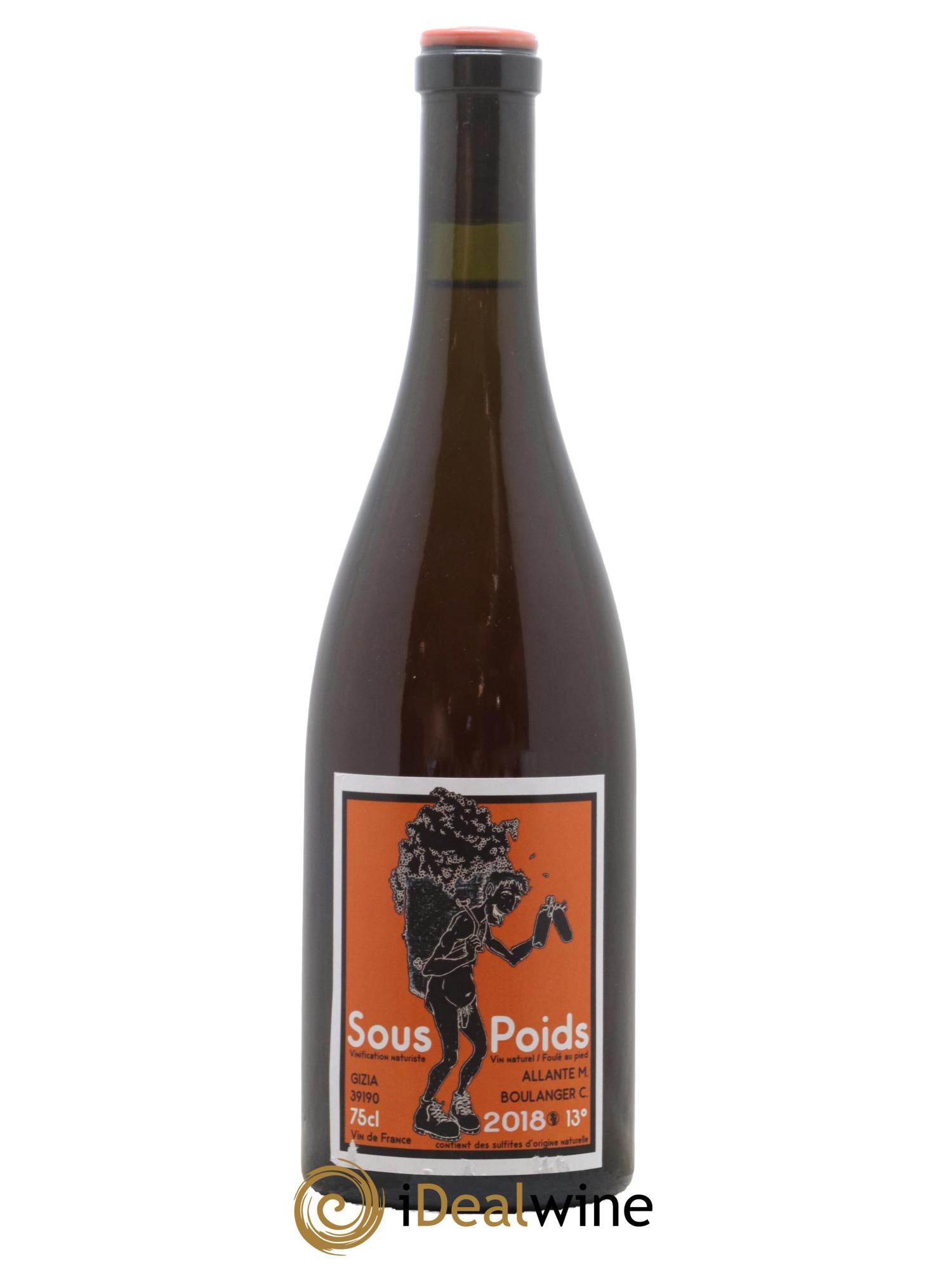 Vin de France Sous Poids Allante Boulanger Macération 2018 - Lot de 1 bouteille - 0
