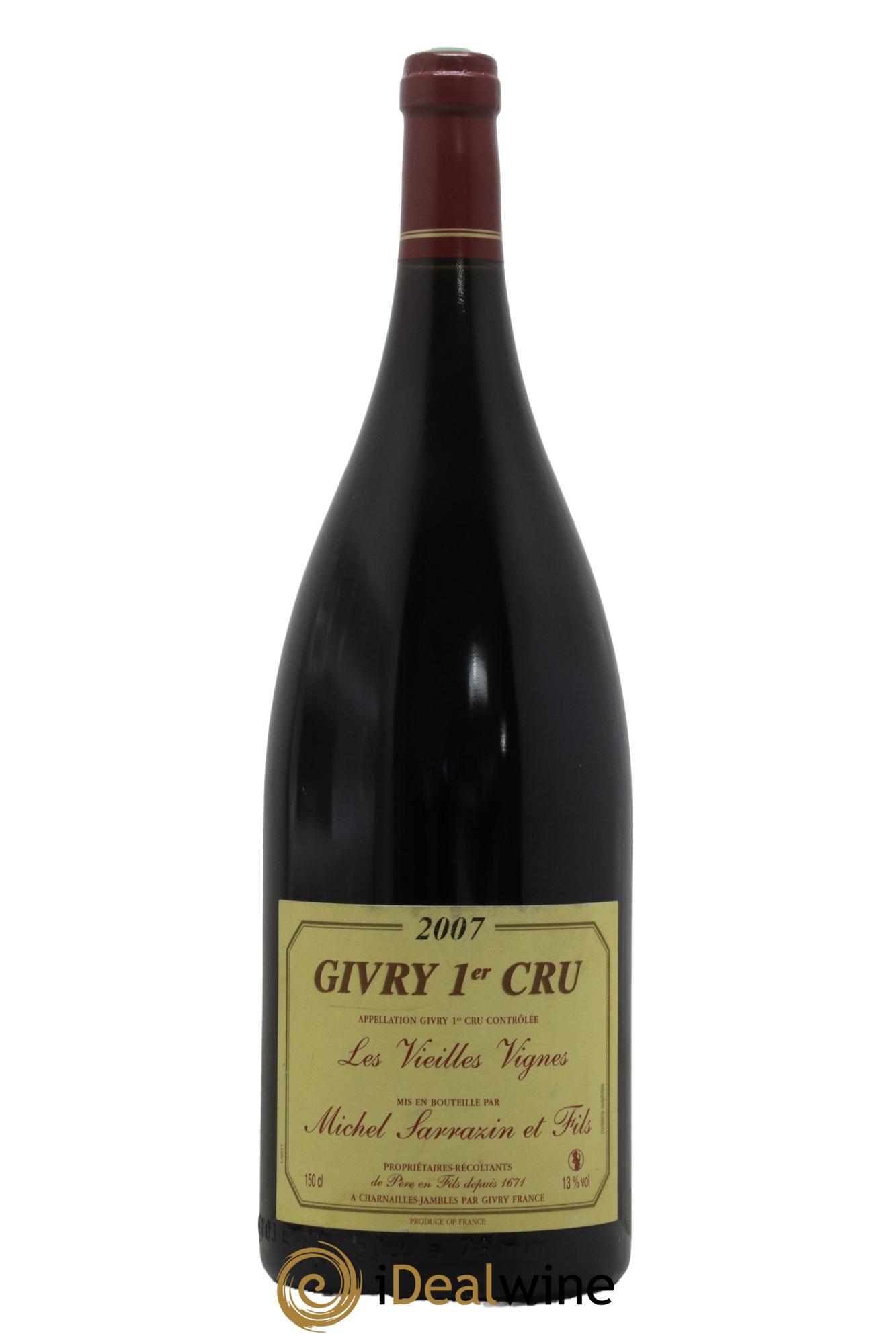 Givry 1er Cru Les Vieilles Vignes Michel Sarrazin et Fils 2007 - Lot de 1 magnum - 0