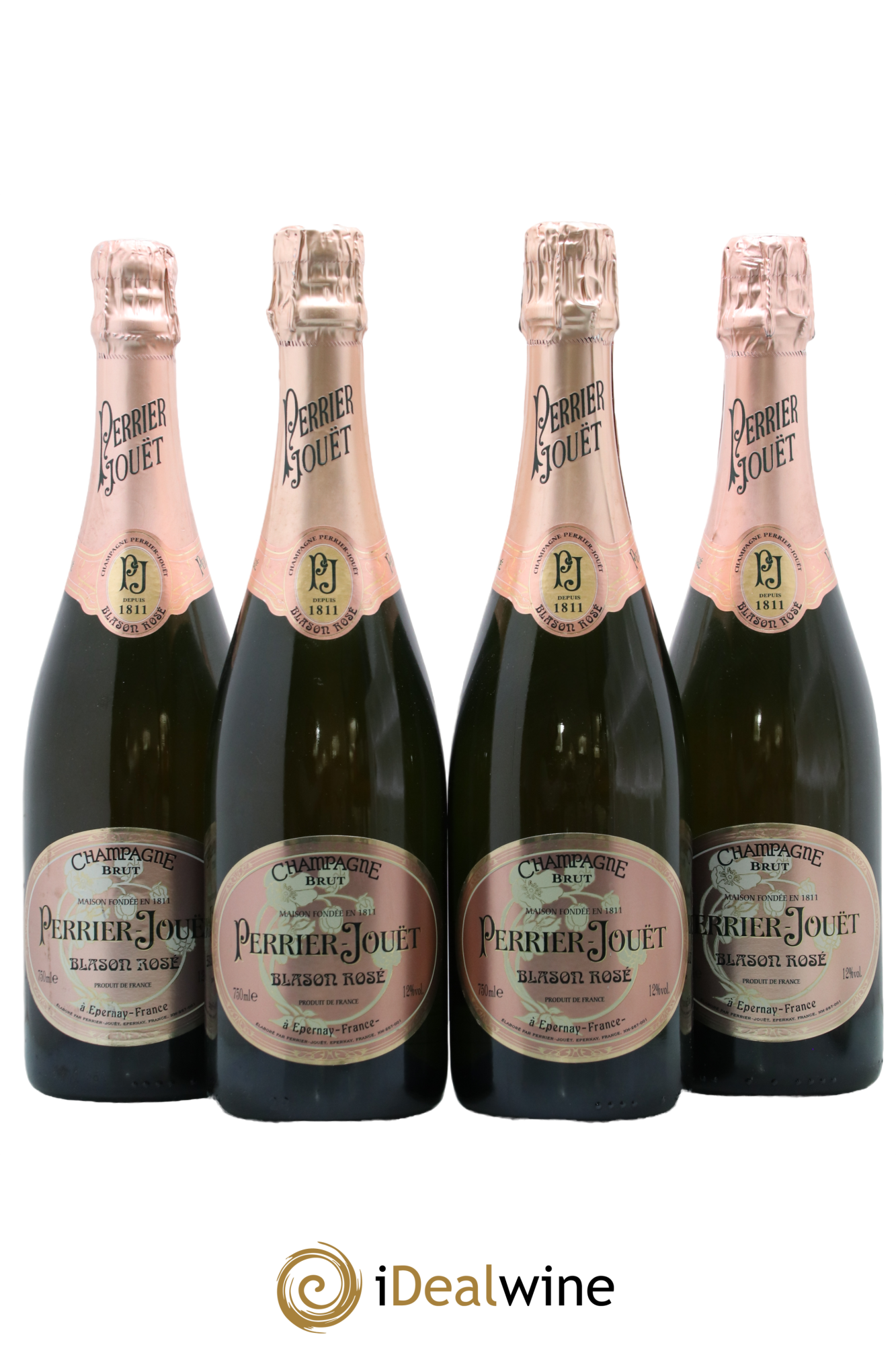 Champagne - Blason Perrier-Jouët - Lotto di 4 bottiglie - 0