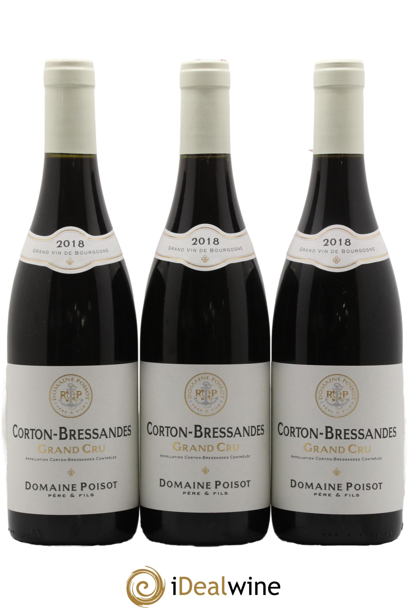 Corton Grand Cru Bressandes Poisot Pere Et Fils 2018 - Lot of 3 bottles - 0