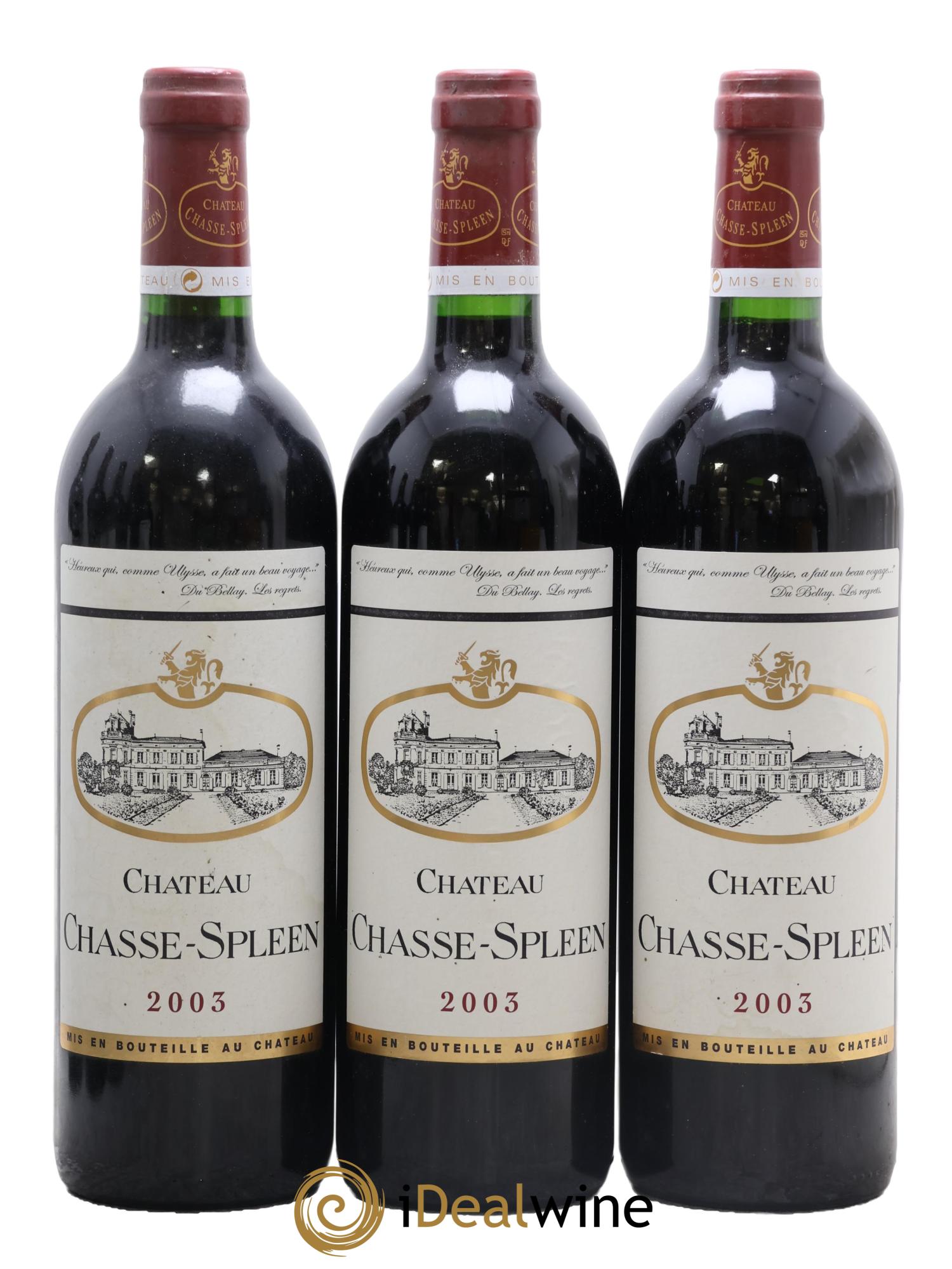 Château Chasse Spleen 2003 - Posten von 3 Flaschen - 0