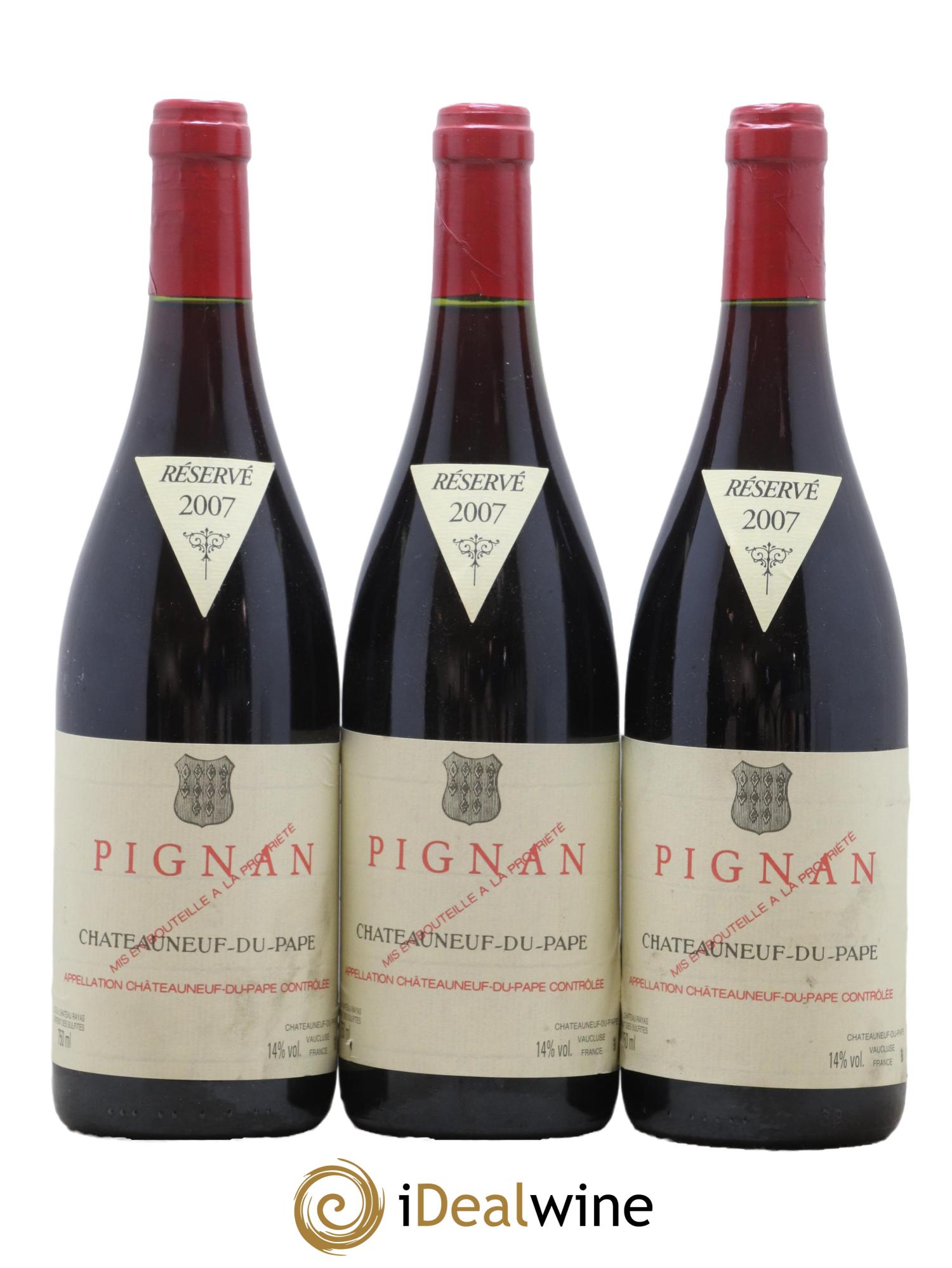 Châteauneuf-du-Pape Pignan Emmanuel Reynaud 2007 - Lot de 3 bouteilles - 0