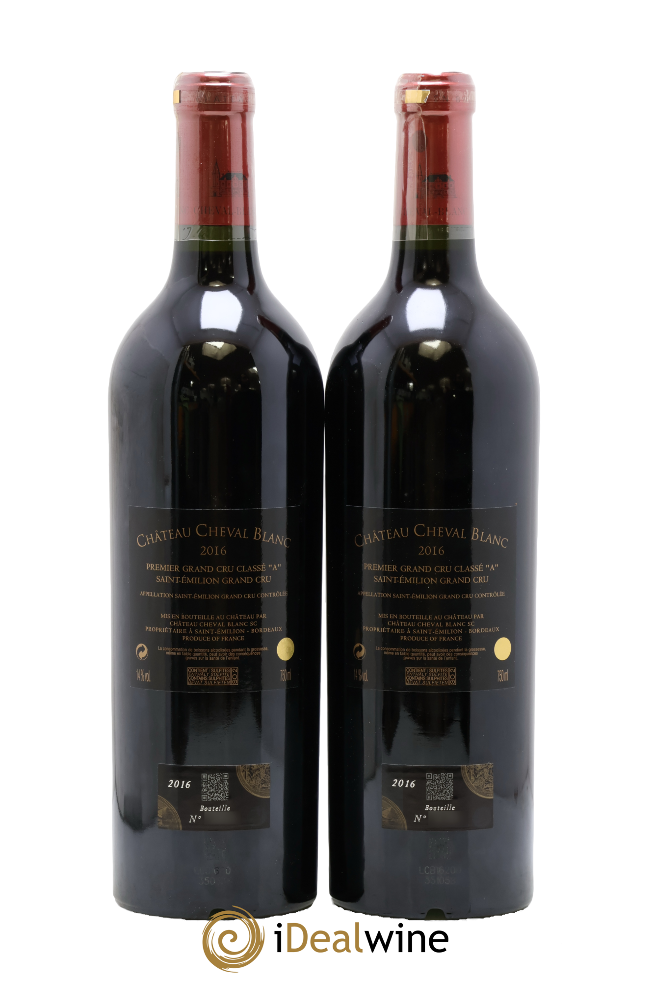 Château Cheval Blanc 1er Grand Cru Classé A 2016 - Lot of 2 bottles - 1