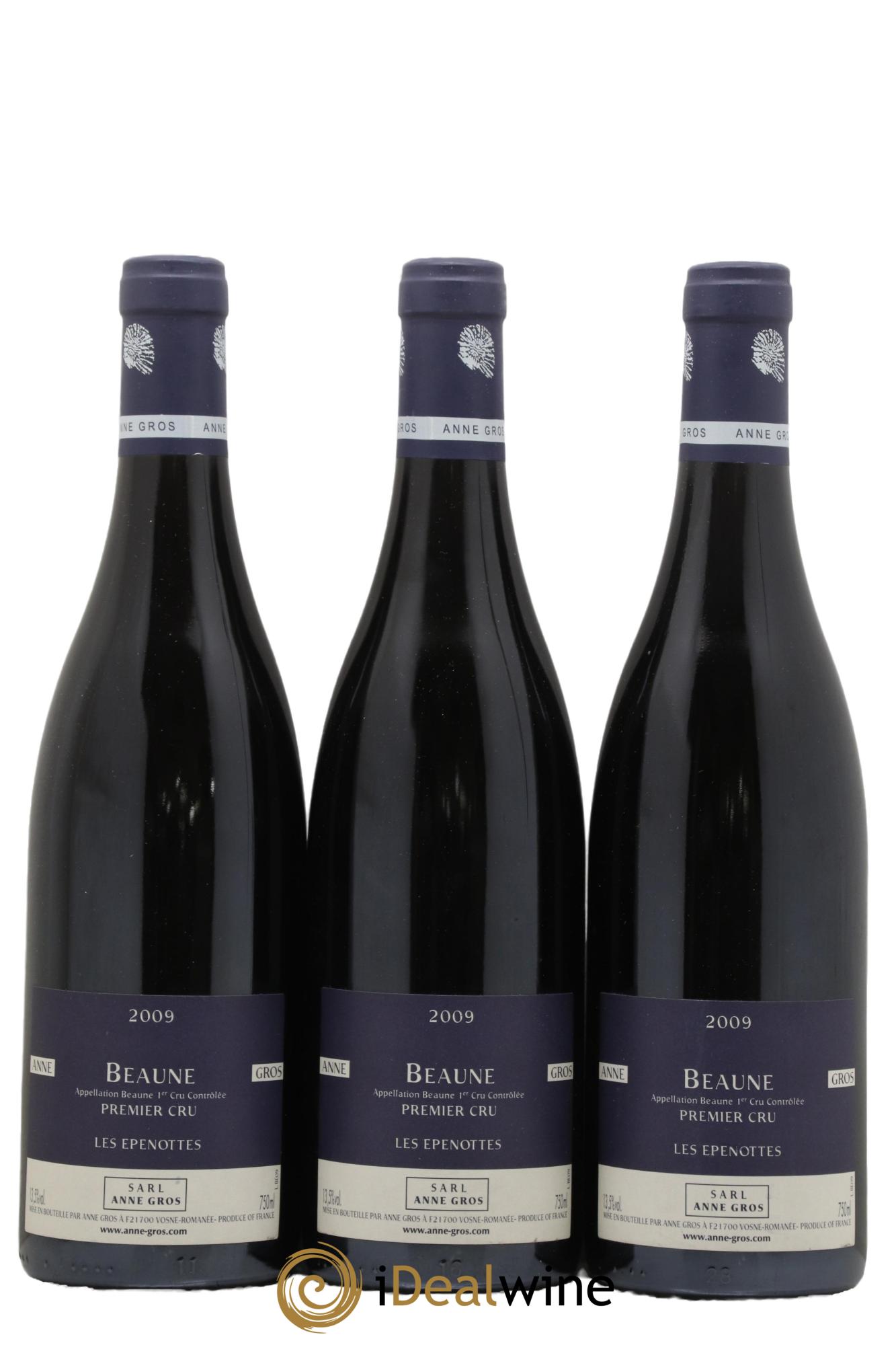 Beaune 1er Cru Les Epenottes Anne Gros 2009 - Lot de 3 bouteilles - 0