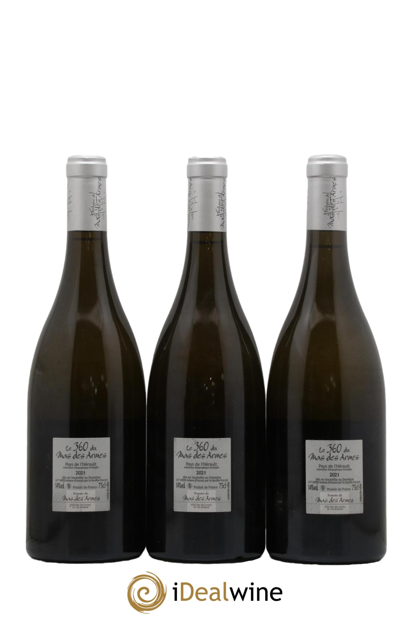IGP Pays d'Hérault (Vin de Pays de l'Hérault) Cuvée 360 Mas des Armes 2021 - Lot de 3 bouteilles - 1