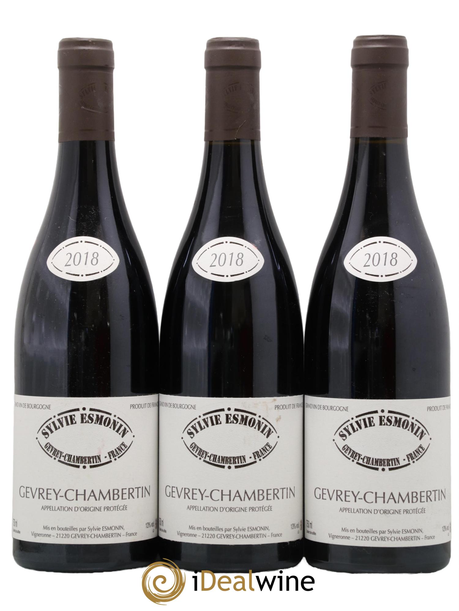 Gevrey-Chambertin Sylvie Esmonin 2018 - Lot de 3 bouteilles - 0