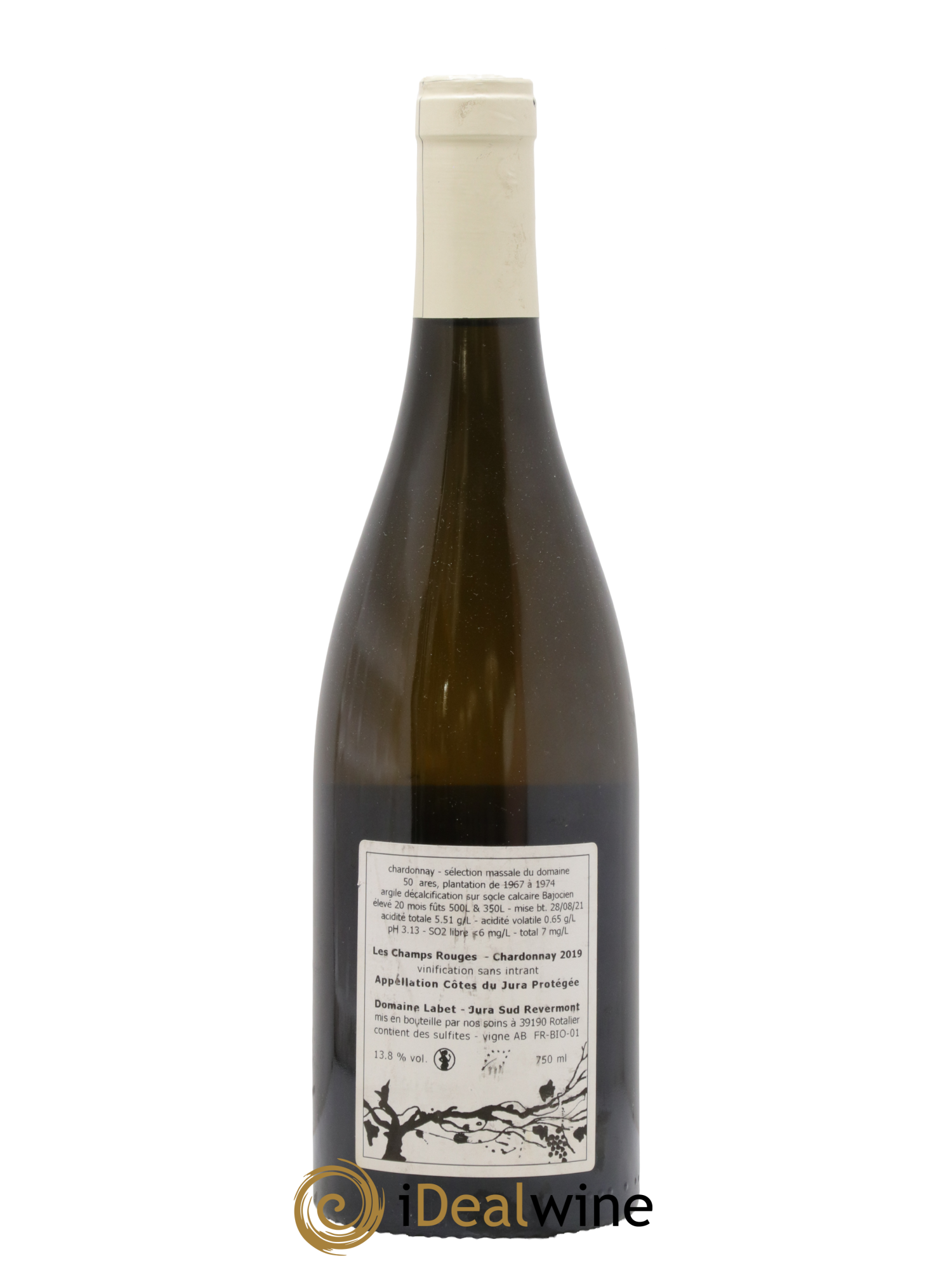 Côtes du Jura Chardonnay Les Champs Rouges Romain - Julien  - Charline Labet 2019 - Lot de 1 bouteille - 1