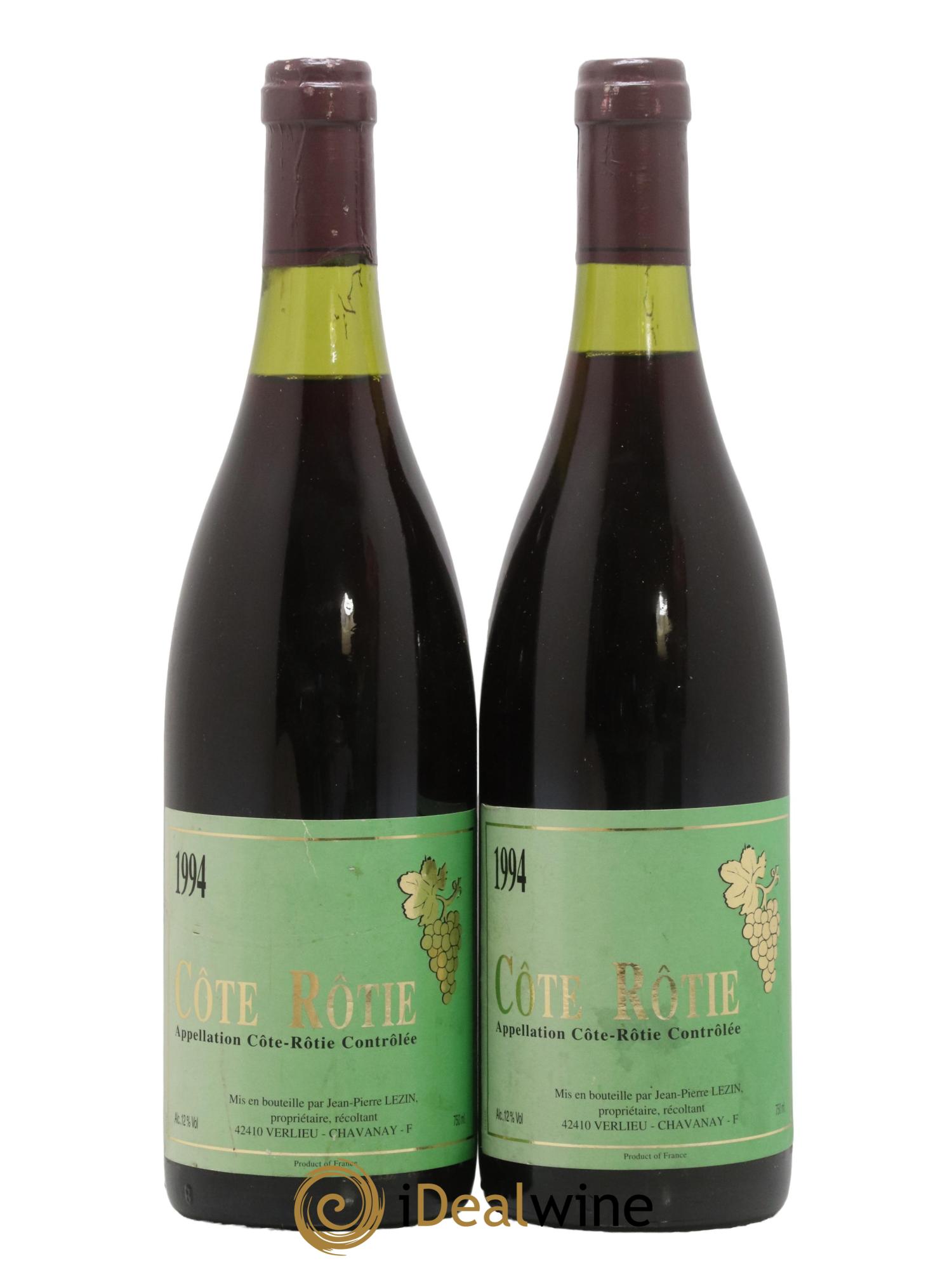 Côte-Rôtie Jean Pierre Lezin 1994 - Lot de 2 bouteilles - 0