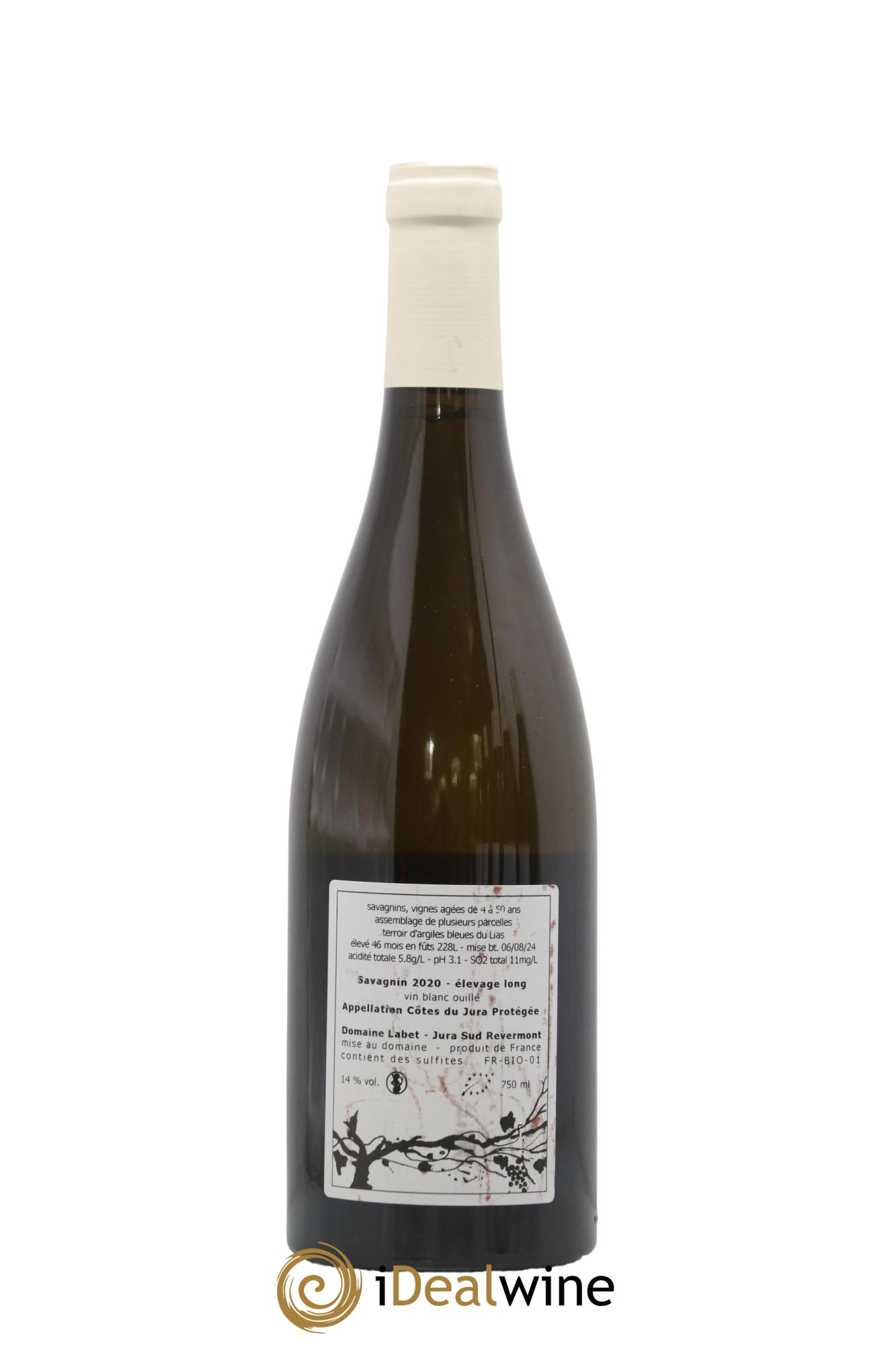 Côtes du Jura Savagnin Ouillé Elevage Long Labet (Domaine) 2020 - Lot de 1 bouteille - 1