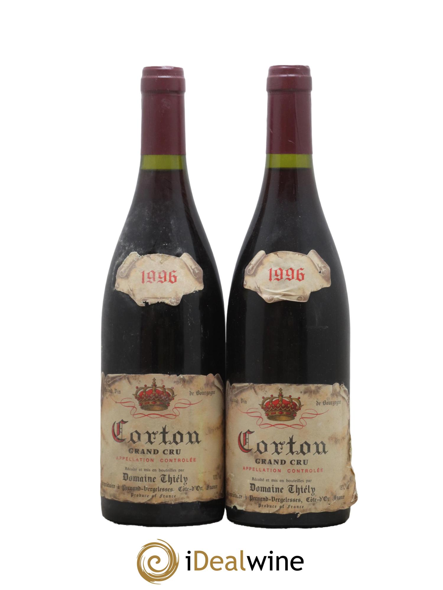 Corton Grand Cru Domaine Thiely 1996 - Lot de 2 bouteilles - 0