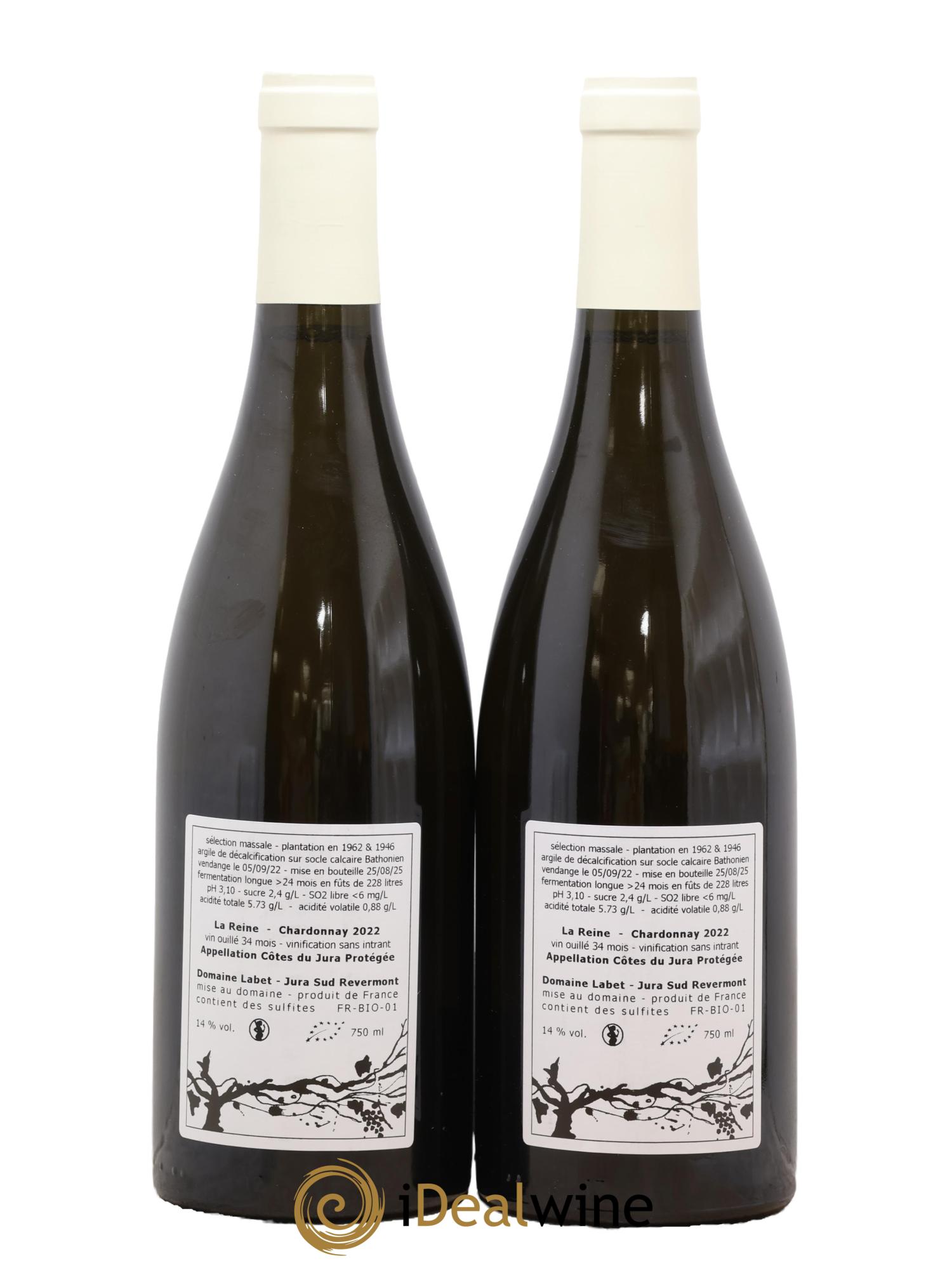 Côtes du Jura Chardonnay La Reine Romain - Julien  - Charline Labet 2022 - Lot of 2 bottles - 1