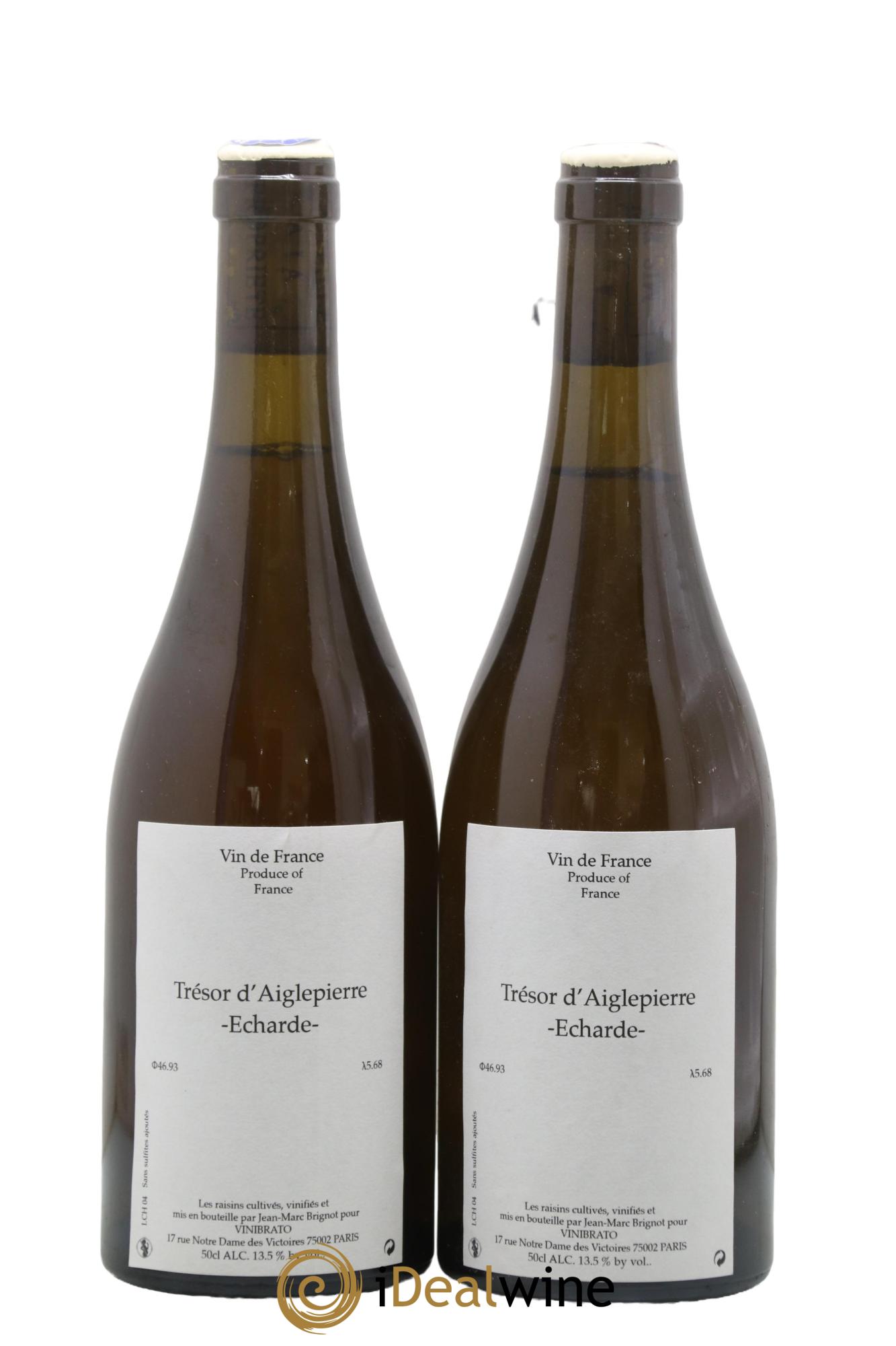 Vin de France Trésor d'Aiglepierre - Echarde Jean-Marc Brignot 2004 - Lotto di 2 formati 50cl - 0