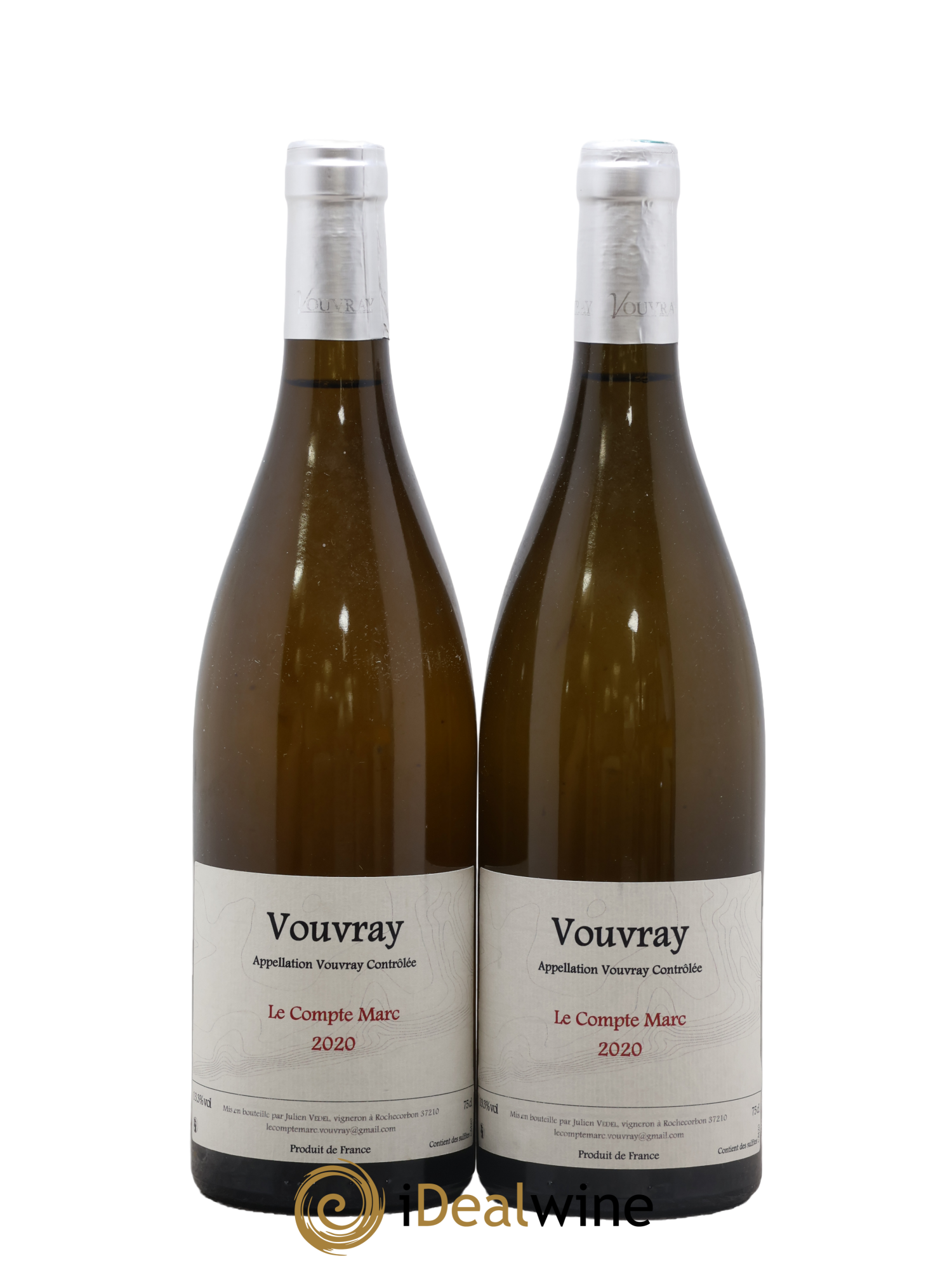 Vouvray Le Compte Marc Julien Vedel 2020 - Lotto di 2 bottiglie - 0