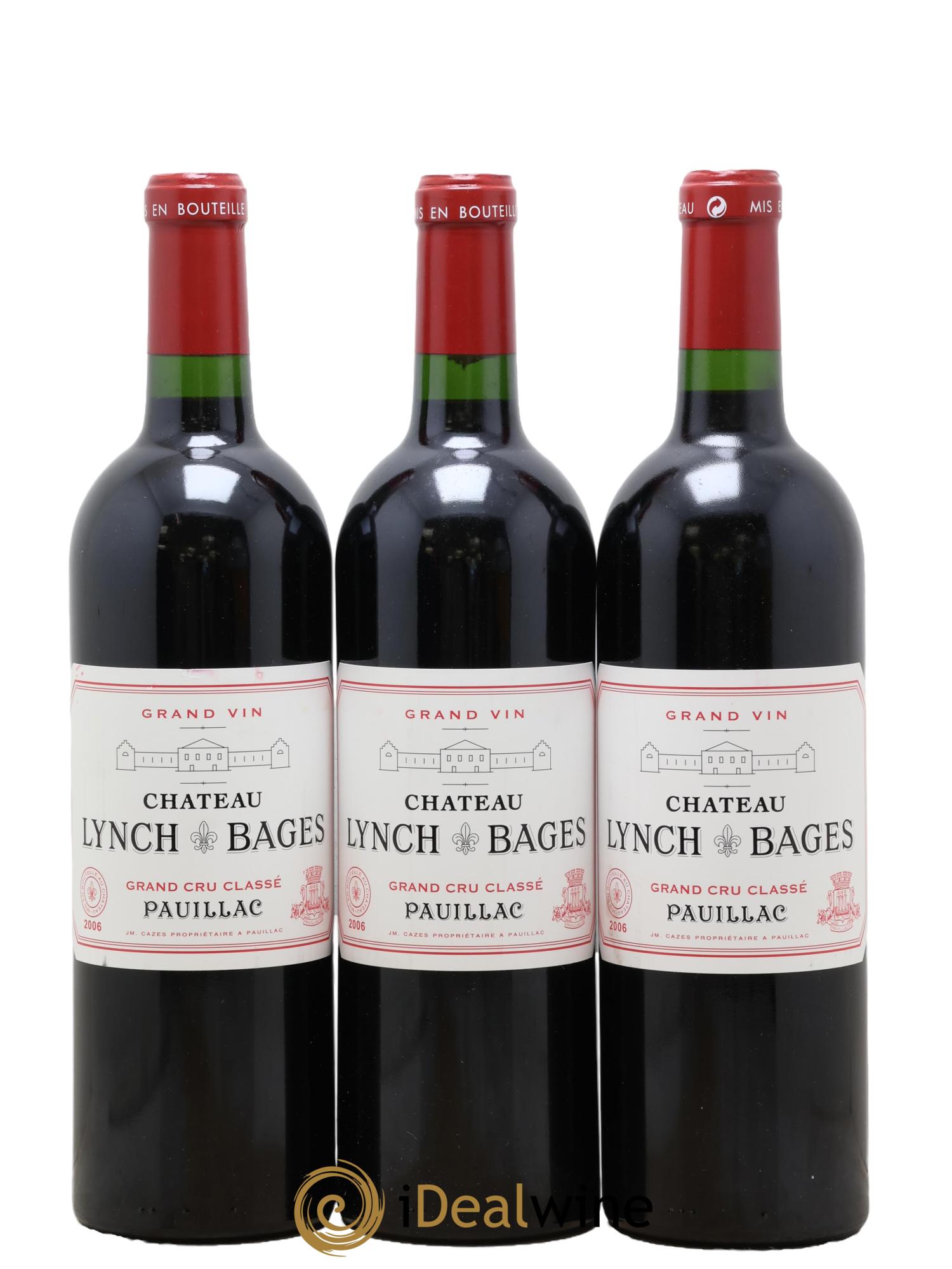 Château Lynch Bages 5ème Grand Cru Classé 2006 - Lot of 3 bottles - 0