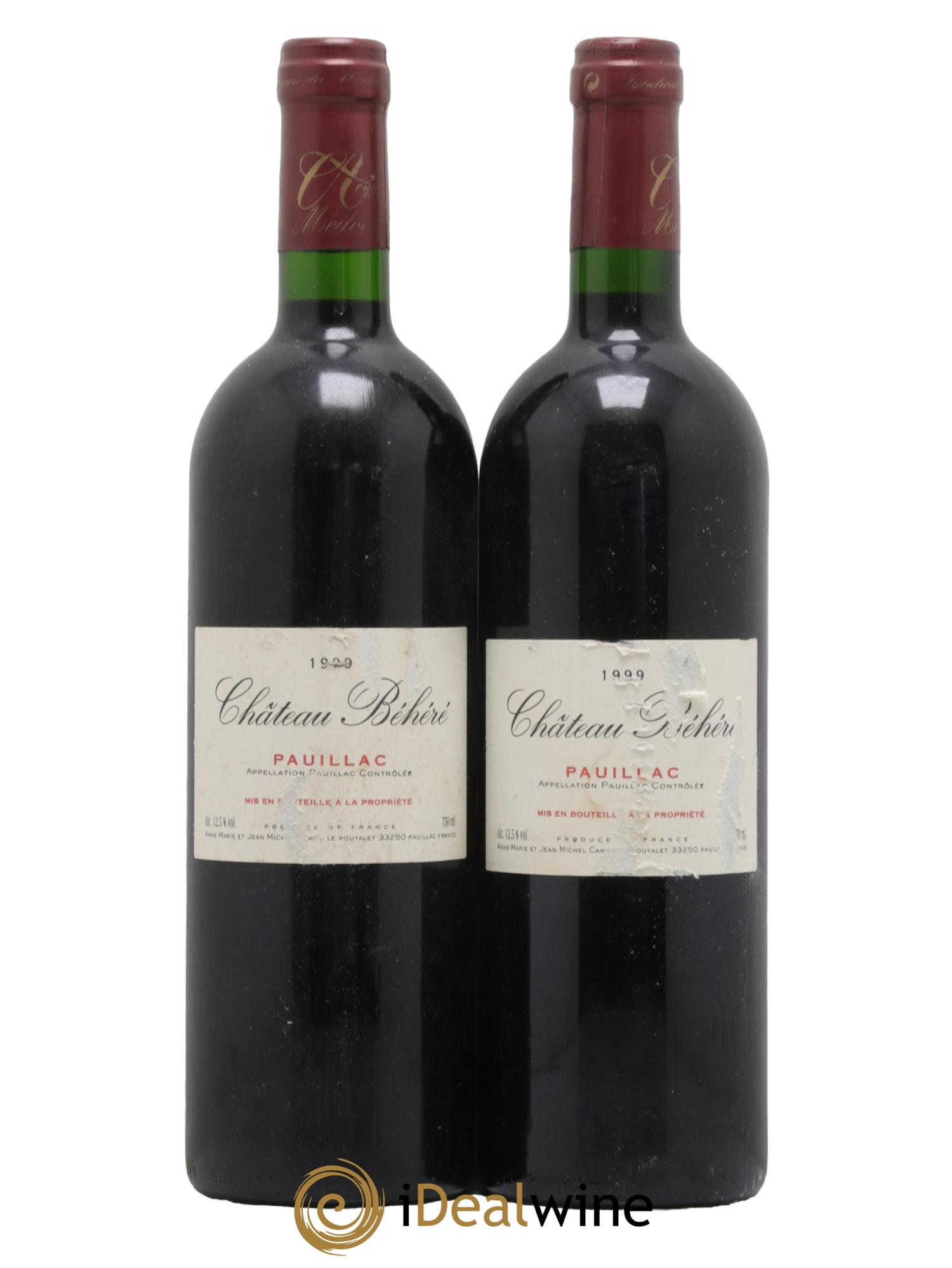 Pauillac Chateau Behere 1999 - Lot de 2 bouteilles - 0