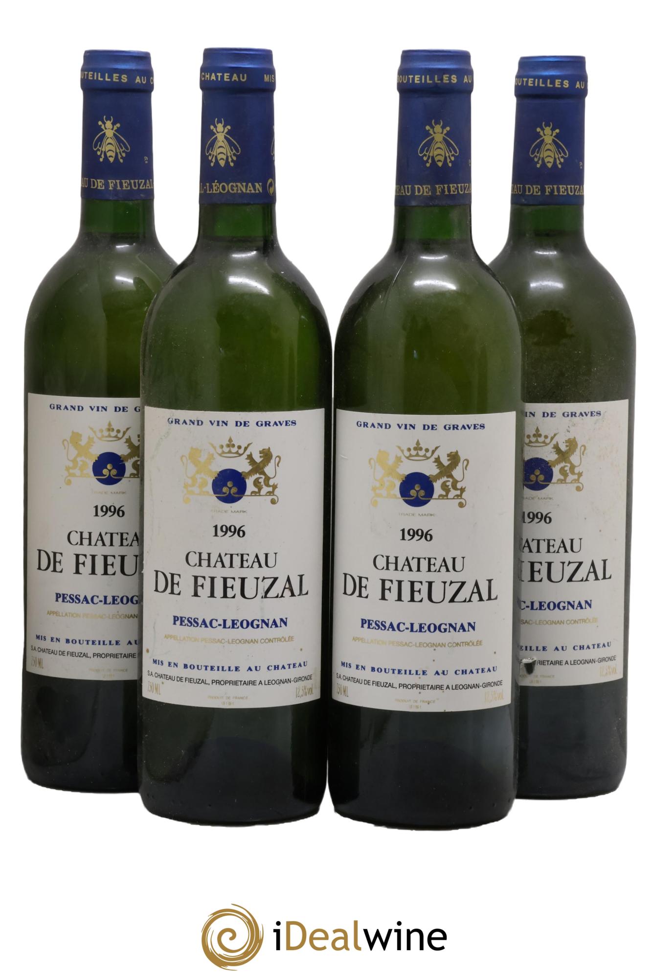 Château de Fieuzal 1996 - Lot of 4 bottles - 0