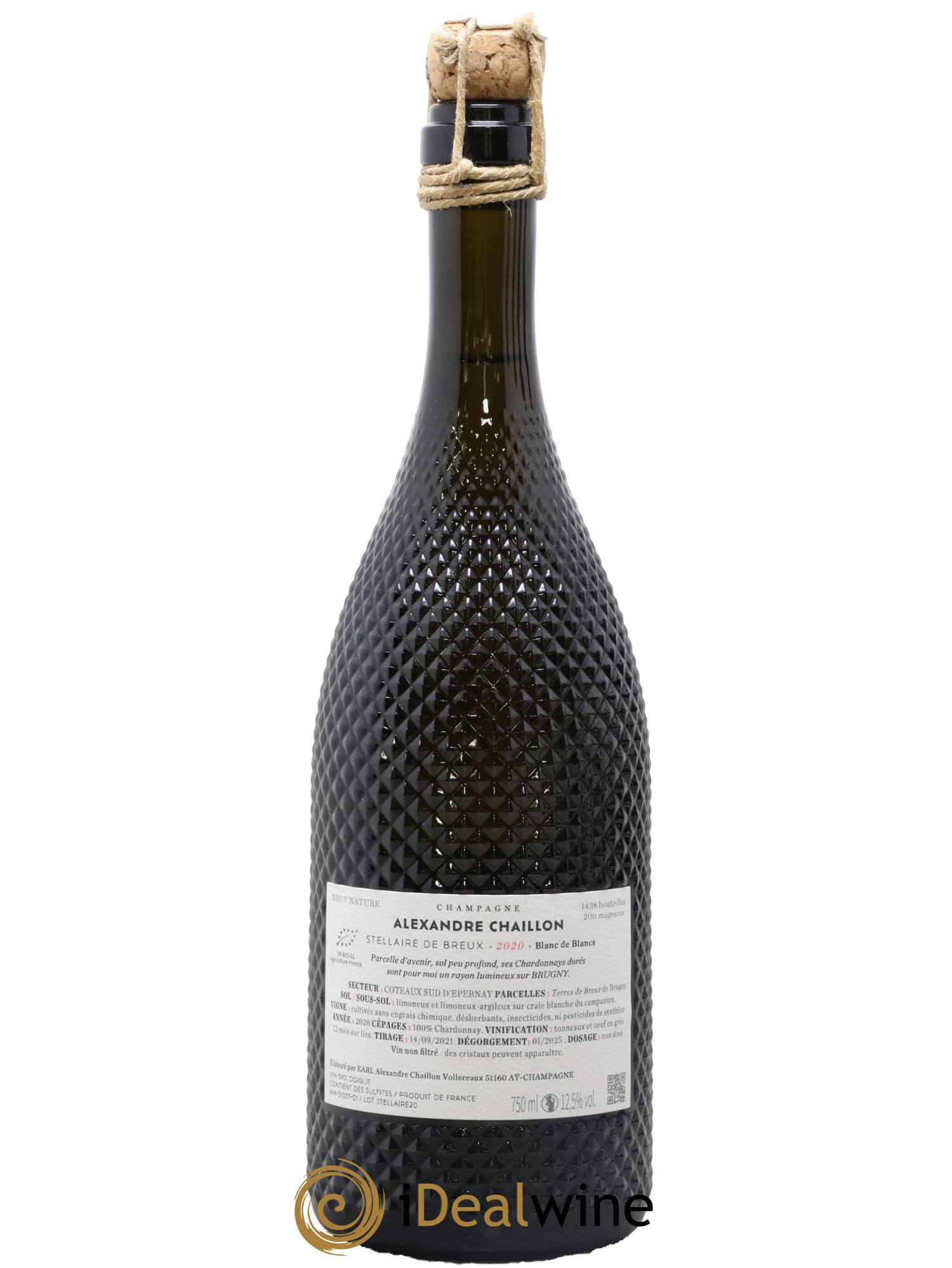 Blanc de Blancs Stellaire De Breux Alexandre Chaillon 2020 - Lot of 1 bottle - 1