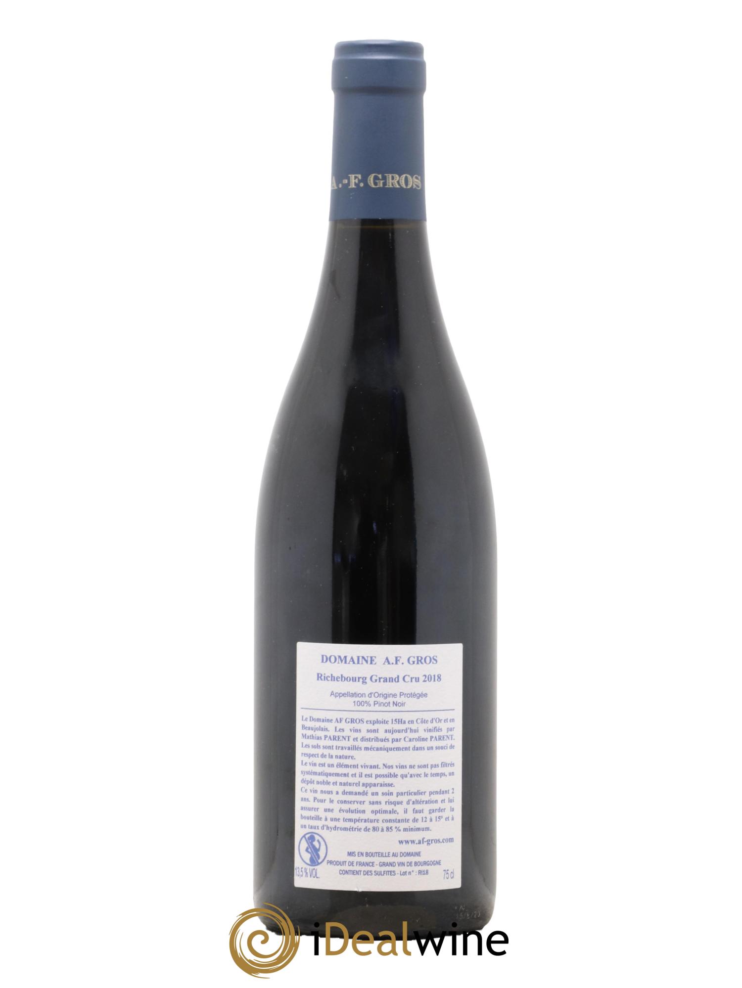 Richebourg Grand Cru A.-F. Gros 2018 - Lot de 1 bouteille - 1