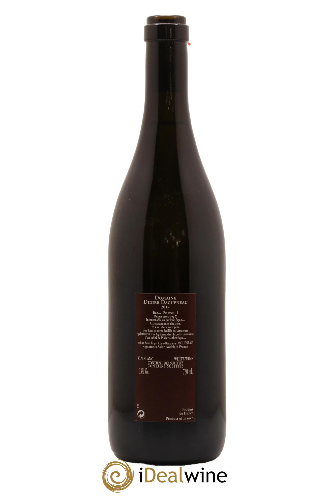 Vin de France (anciennement Pouilly-Fumé) Pur Sang Dagueneau (Domaine Didier - Louis-Benjamin) 2017 - Lot de 1 bouteille - 1