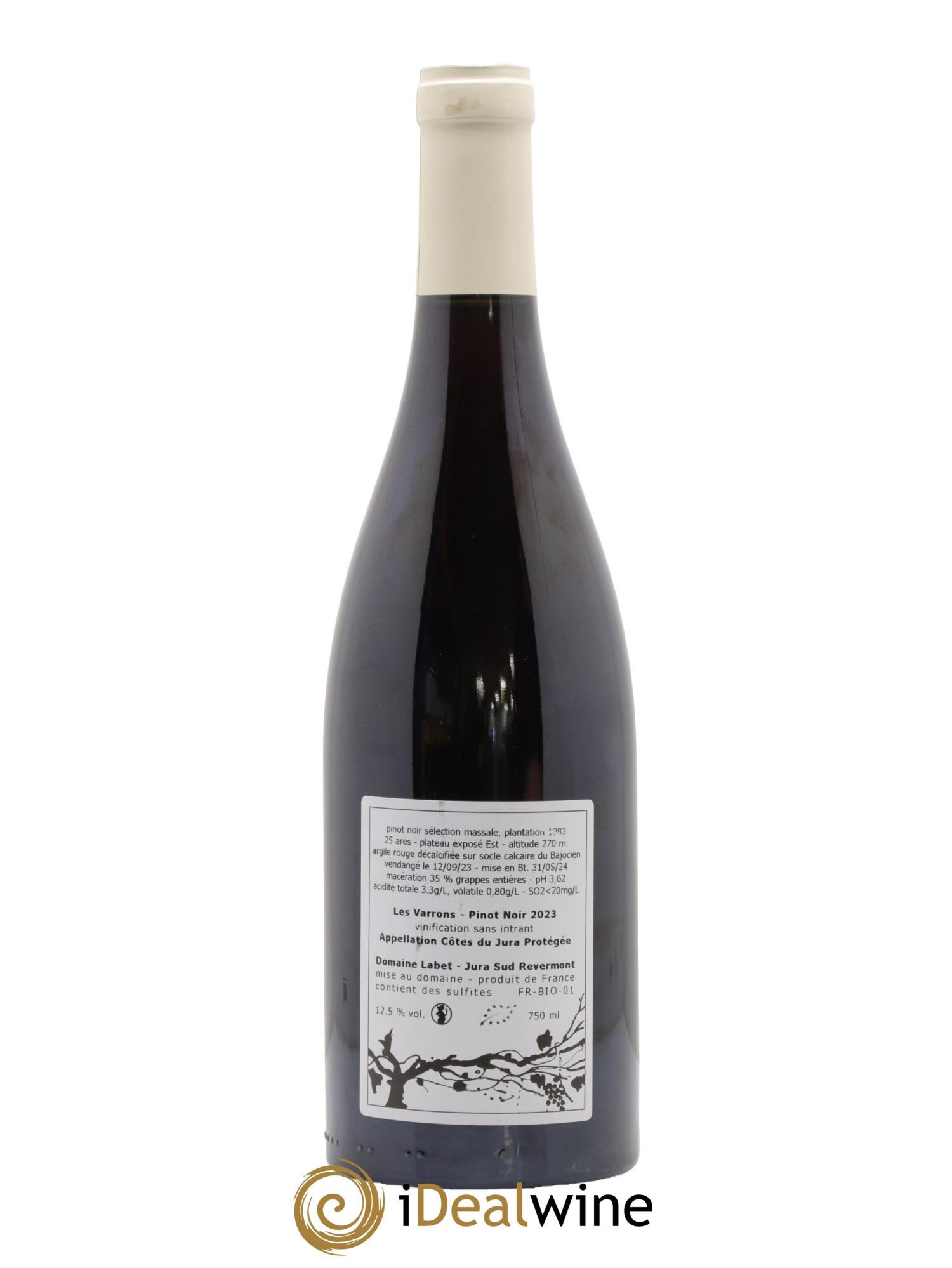 Côtes du Jura Pinot Noir Les Varrons Sélection Massale Romain - Julien  - Charline Labet 2023 - Lotto di 1 bottiglia - 1