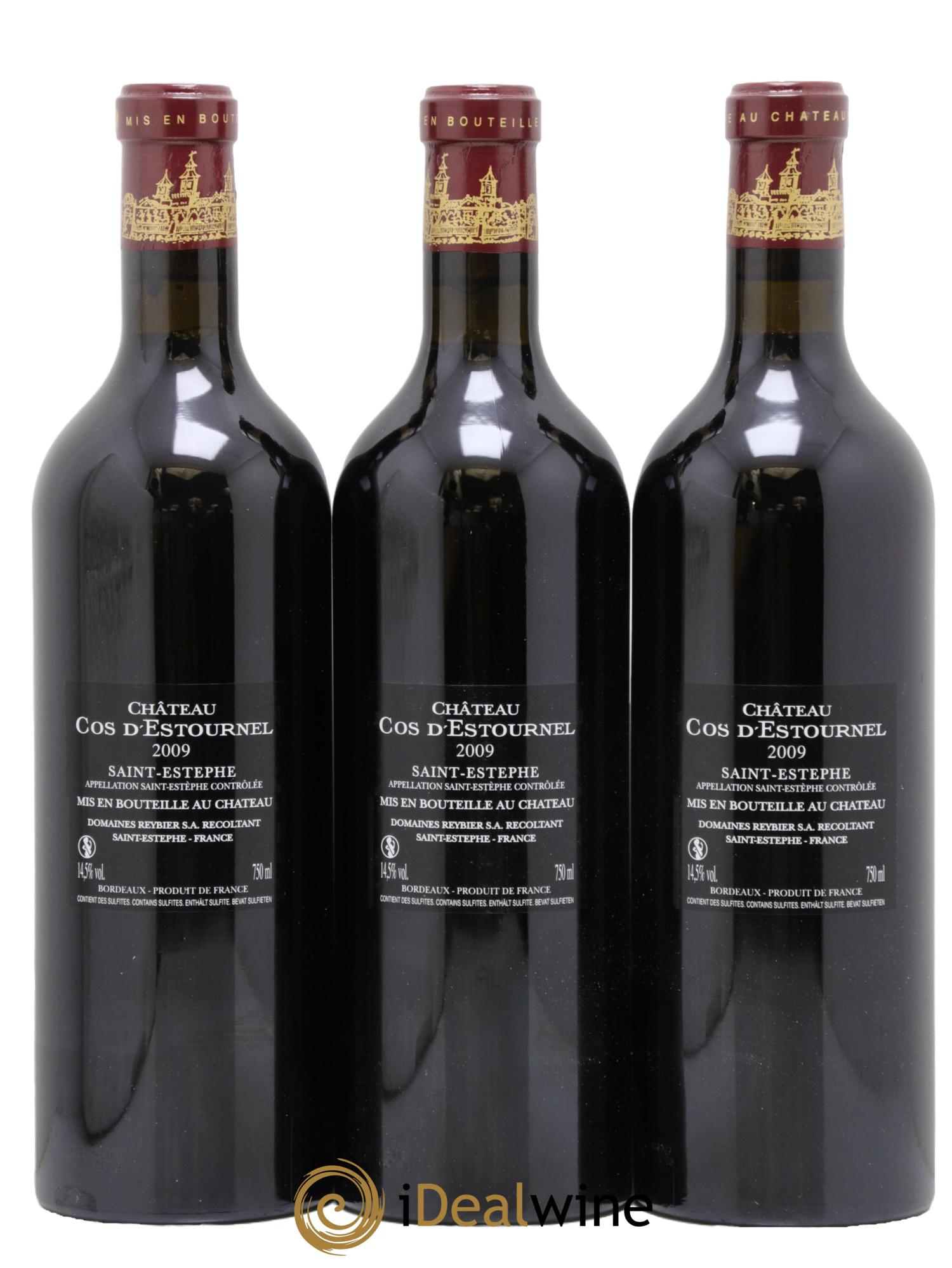 Cos d'Estournel 2ème Grand Cru Classé 2009 - Posten von 3 Flaschen - 1