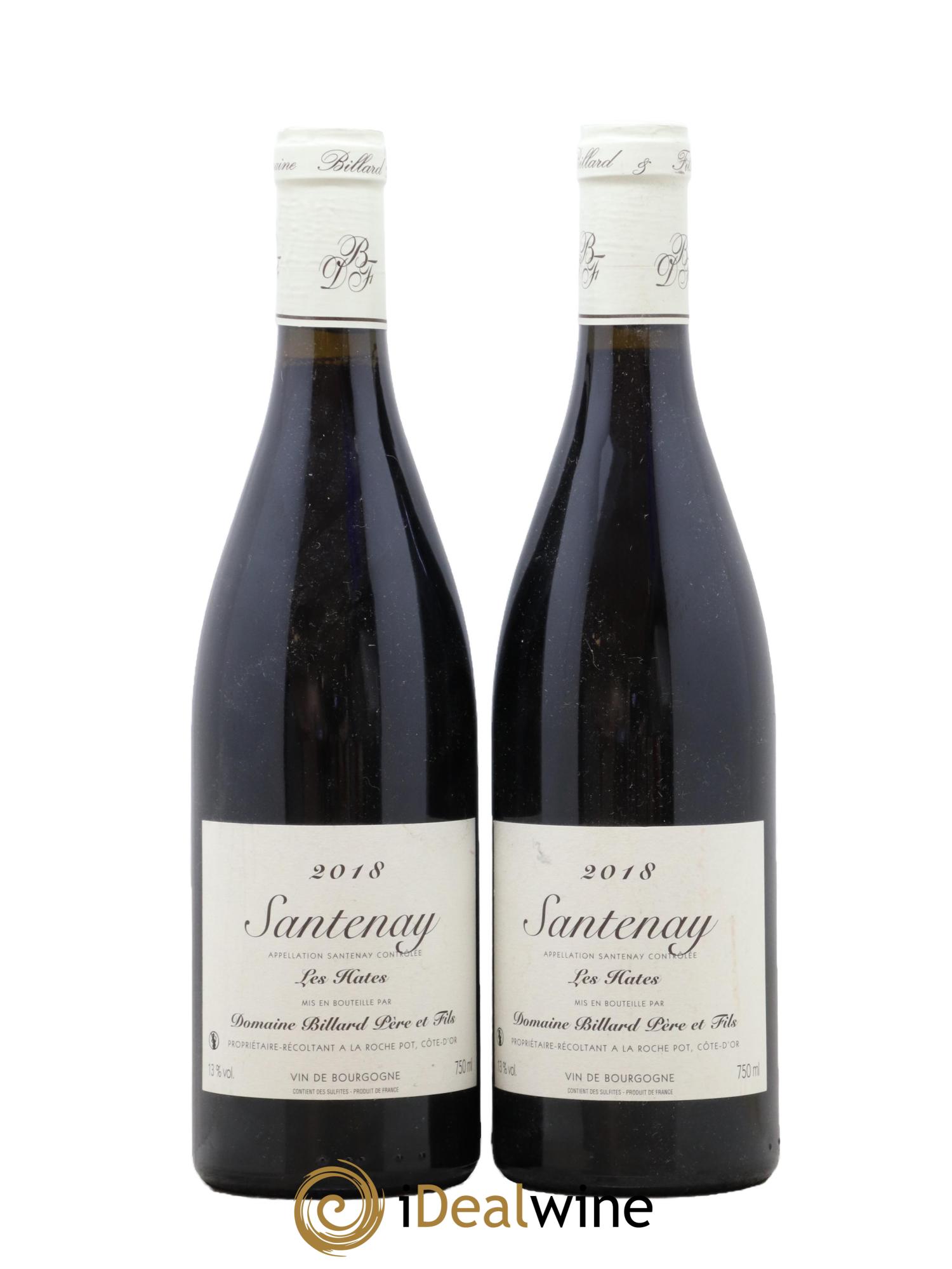 Santenay Les Hates Domaine de Billard 2018 - Lot de 2 bouteilles - 0