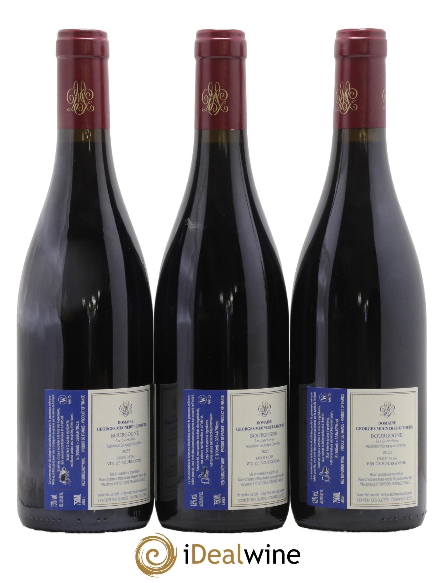 Bourgogne Les Lutenières Mugneret-Gibourg (Domaine) 2022 - Lot de 3 bouteilles - 1