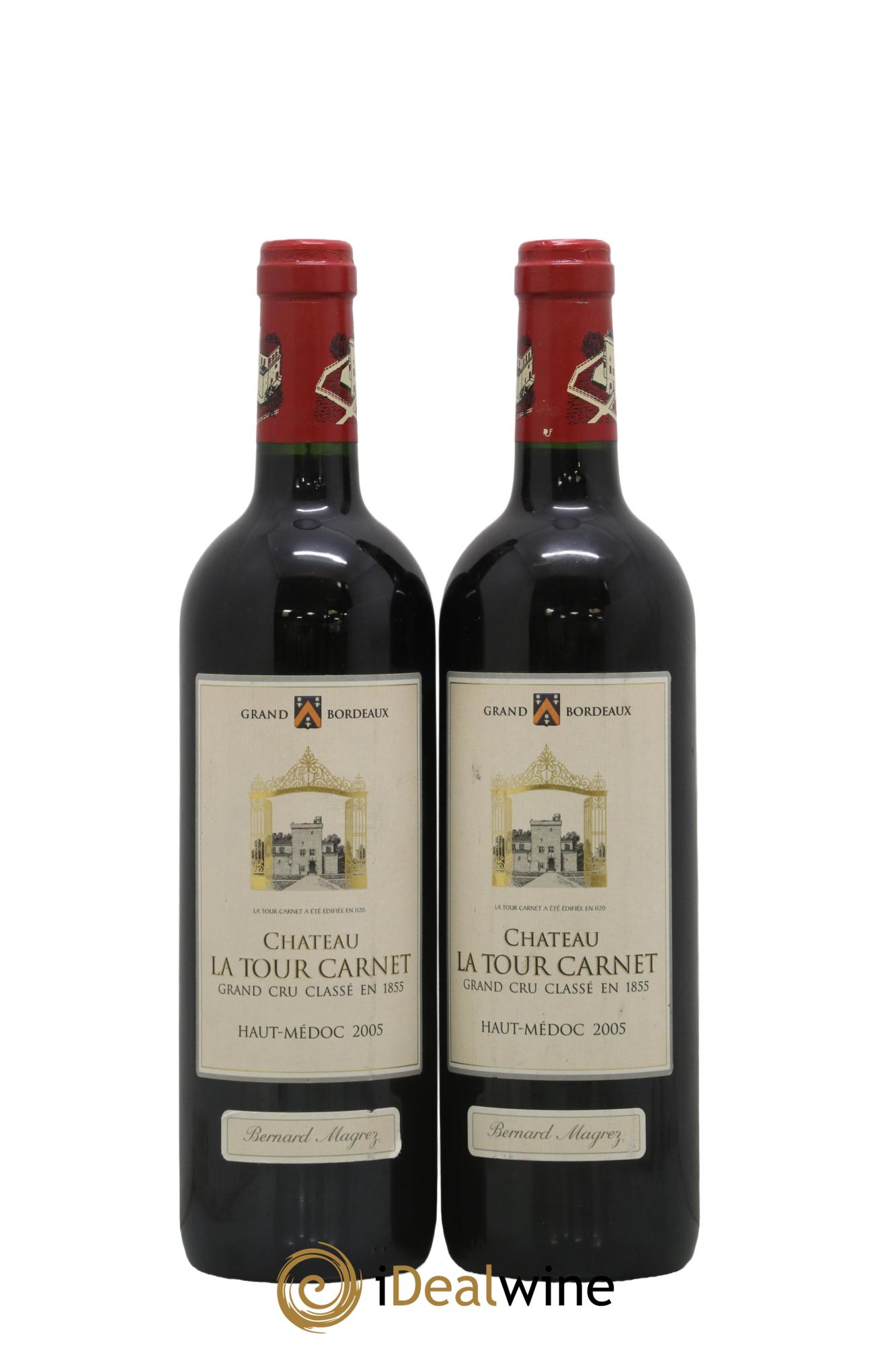 Château la Tour Carnet 4ème Grand Cru Classé 2005 - Lot de 2 bouteilles - 0